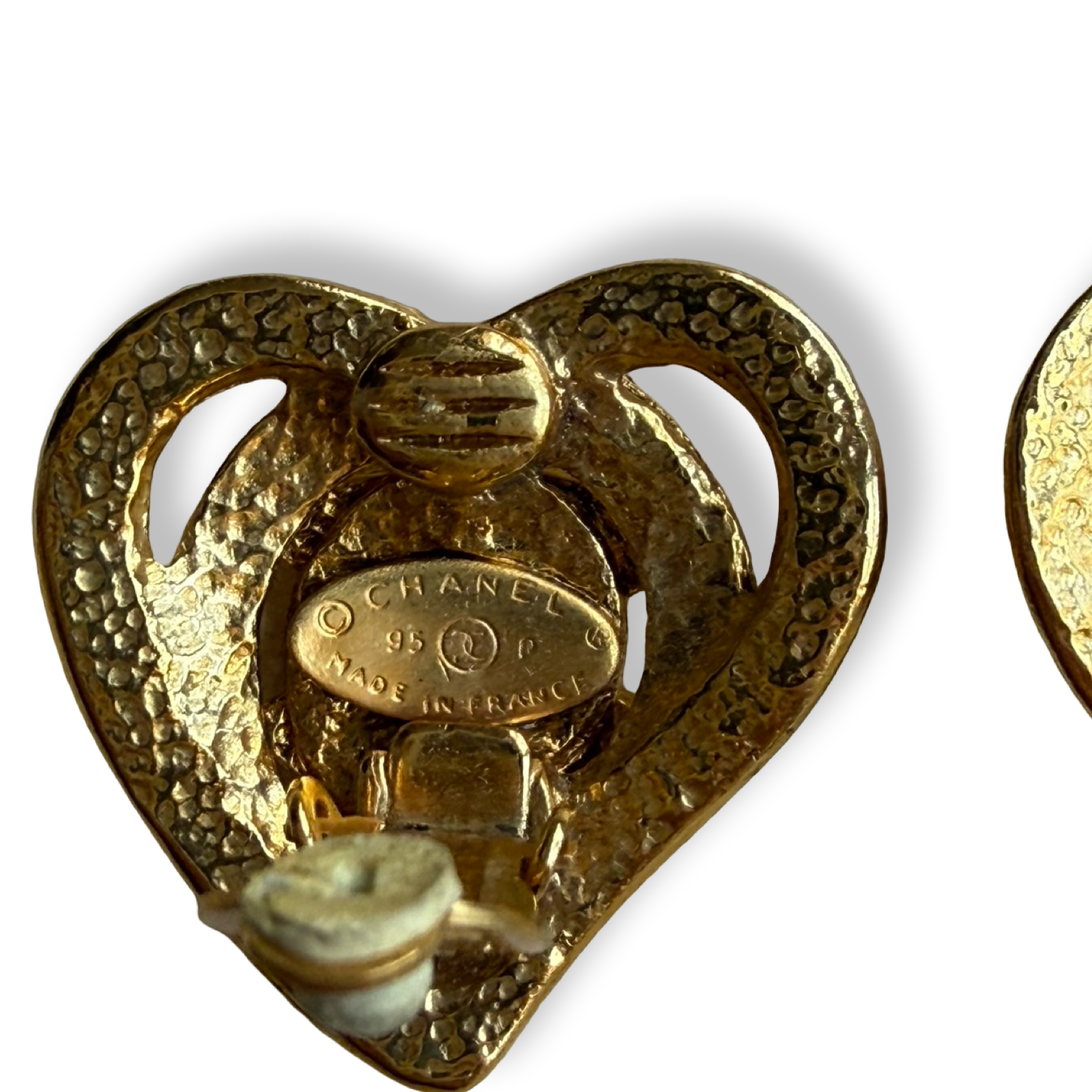 Chanel Vintage Barbie Heart Earrings