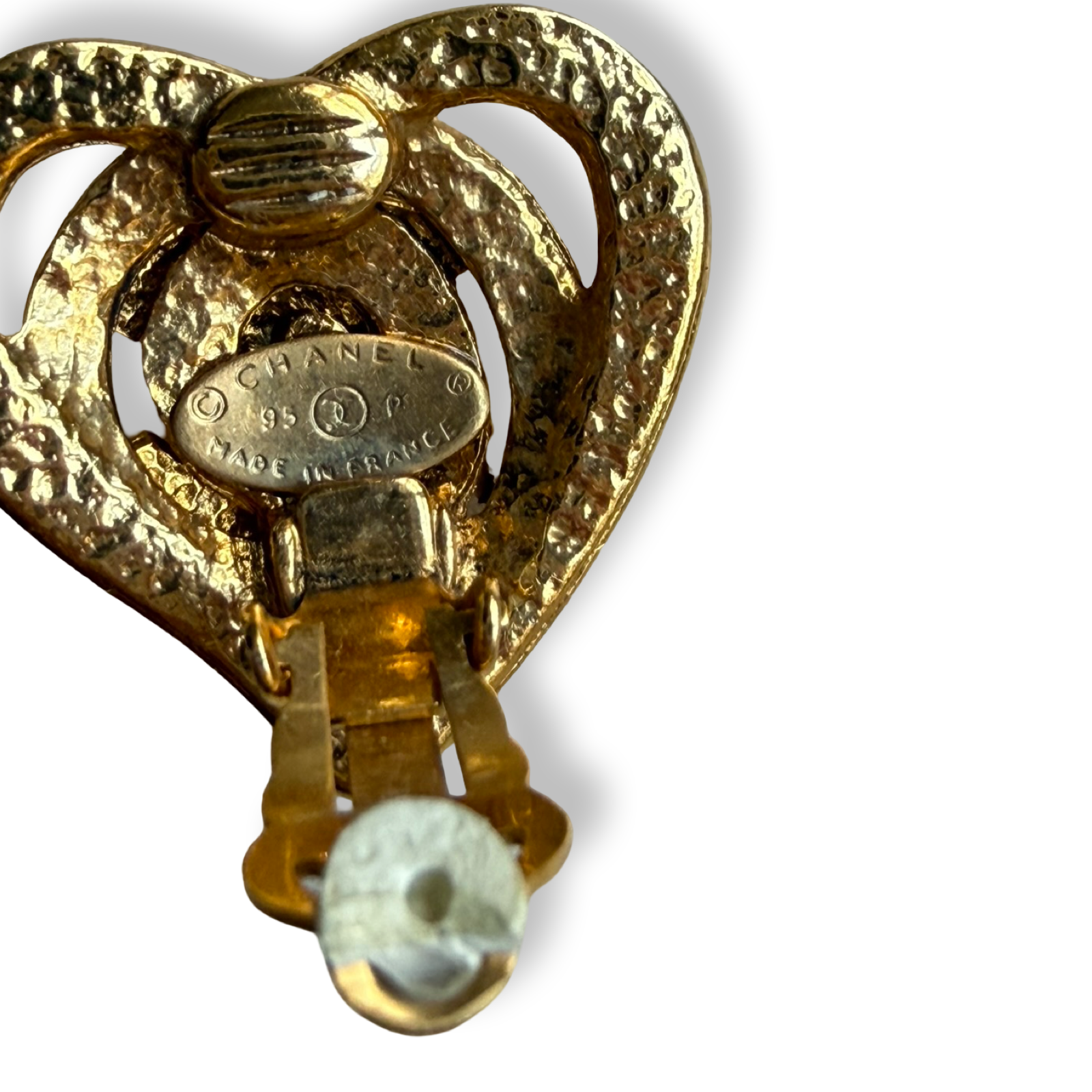 Chanel Vintage Barbie Heart Earrings