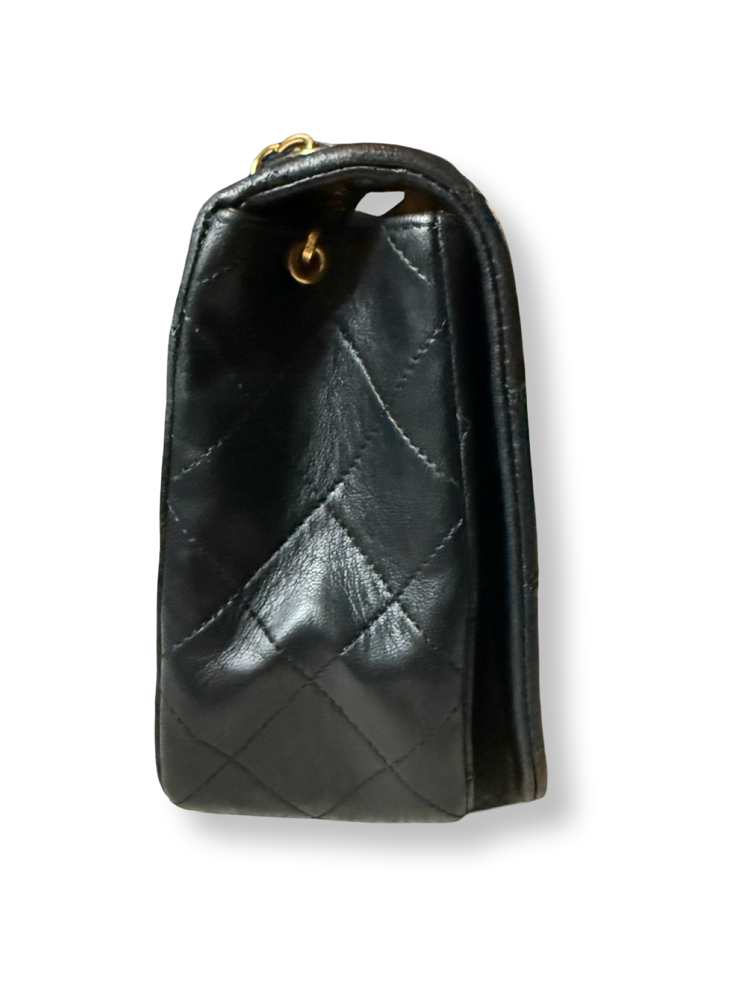 Chanel Vintage Classic Full Flap Black authentic lambskin 24k gold hardware