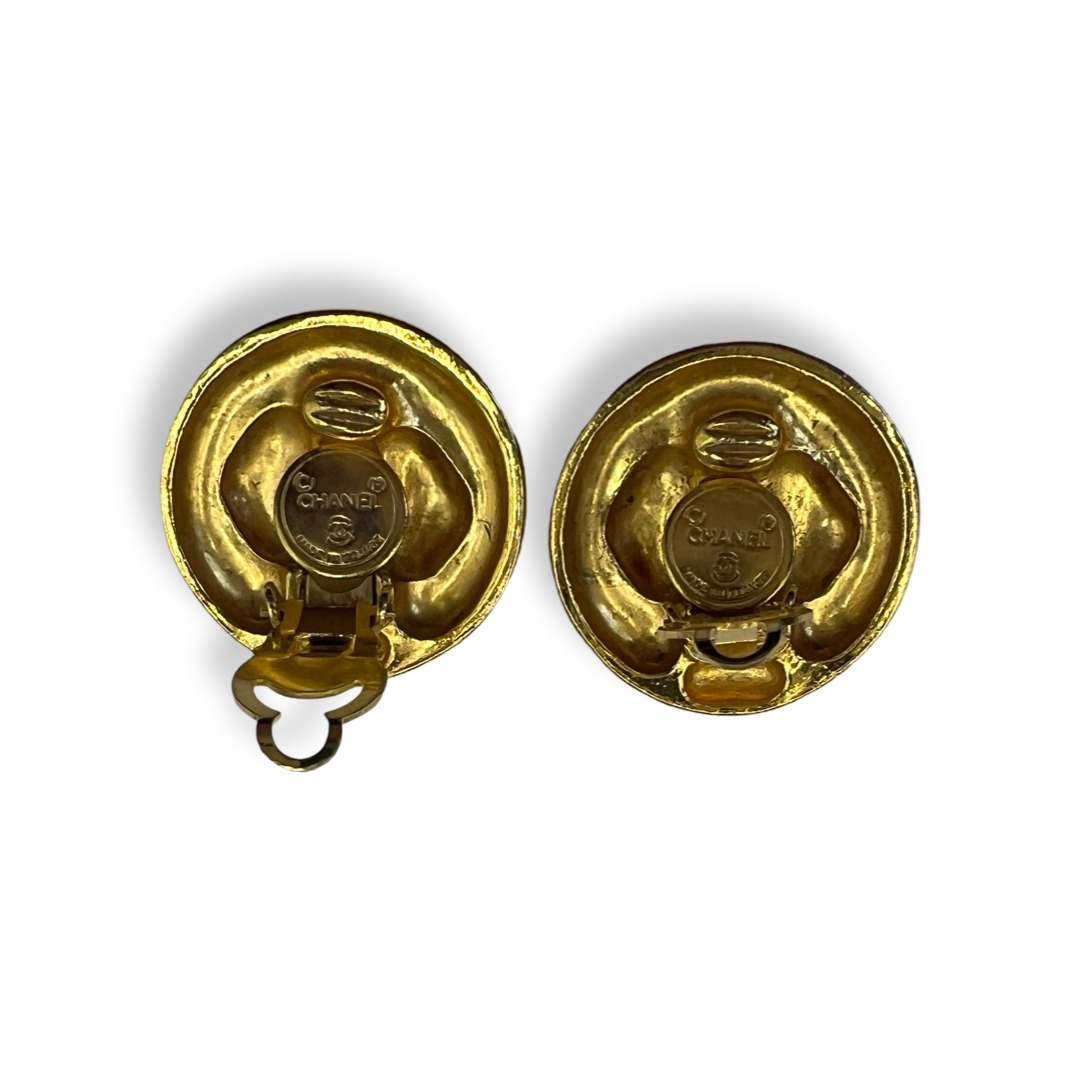 Chanel authentic vintage gold earrings 80s
