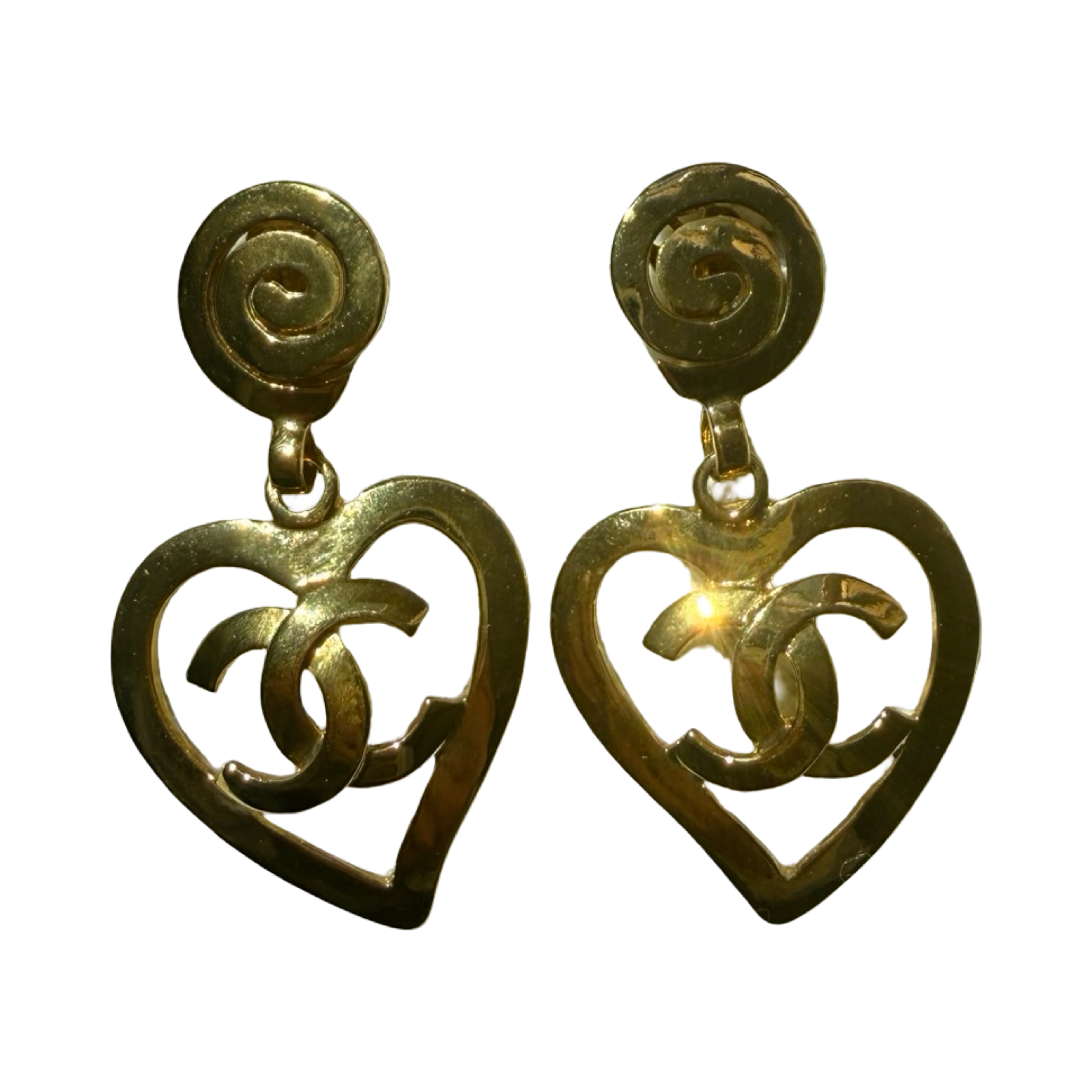 Chanel Vintage Barbie Heart Oversized Earrings