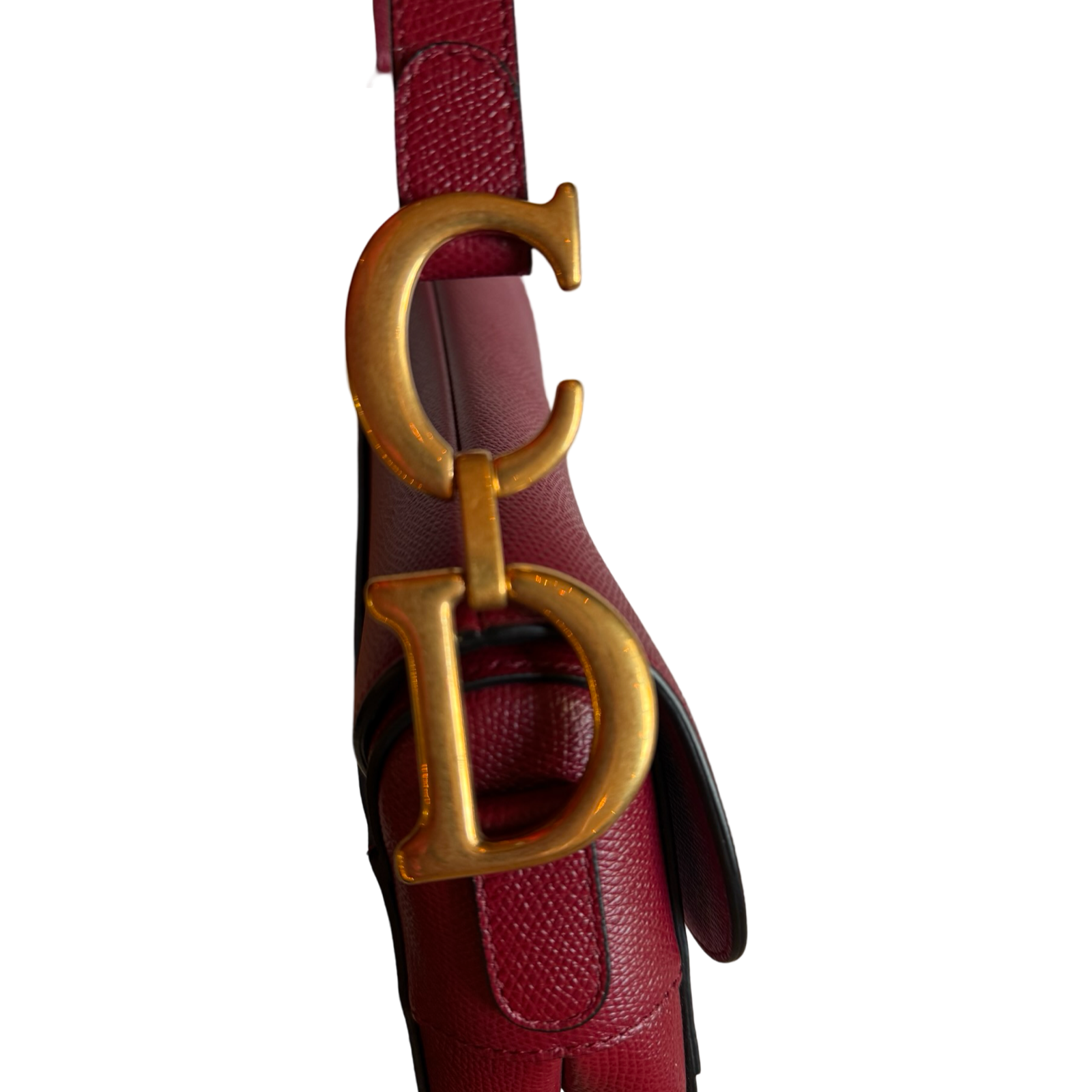 Dior leather saddle bag gold hardware red 