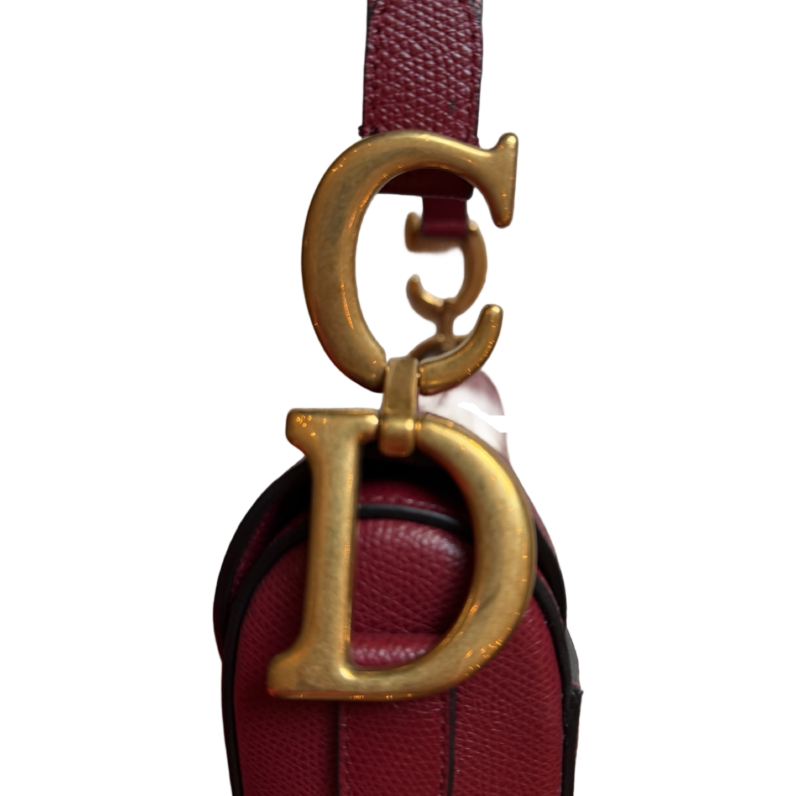 Dior authentic 2019 red leather saddle full size