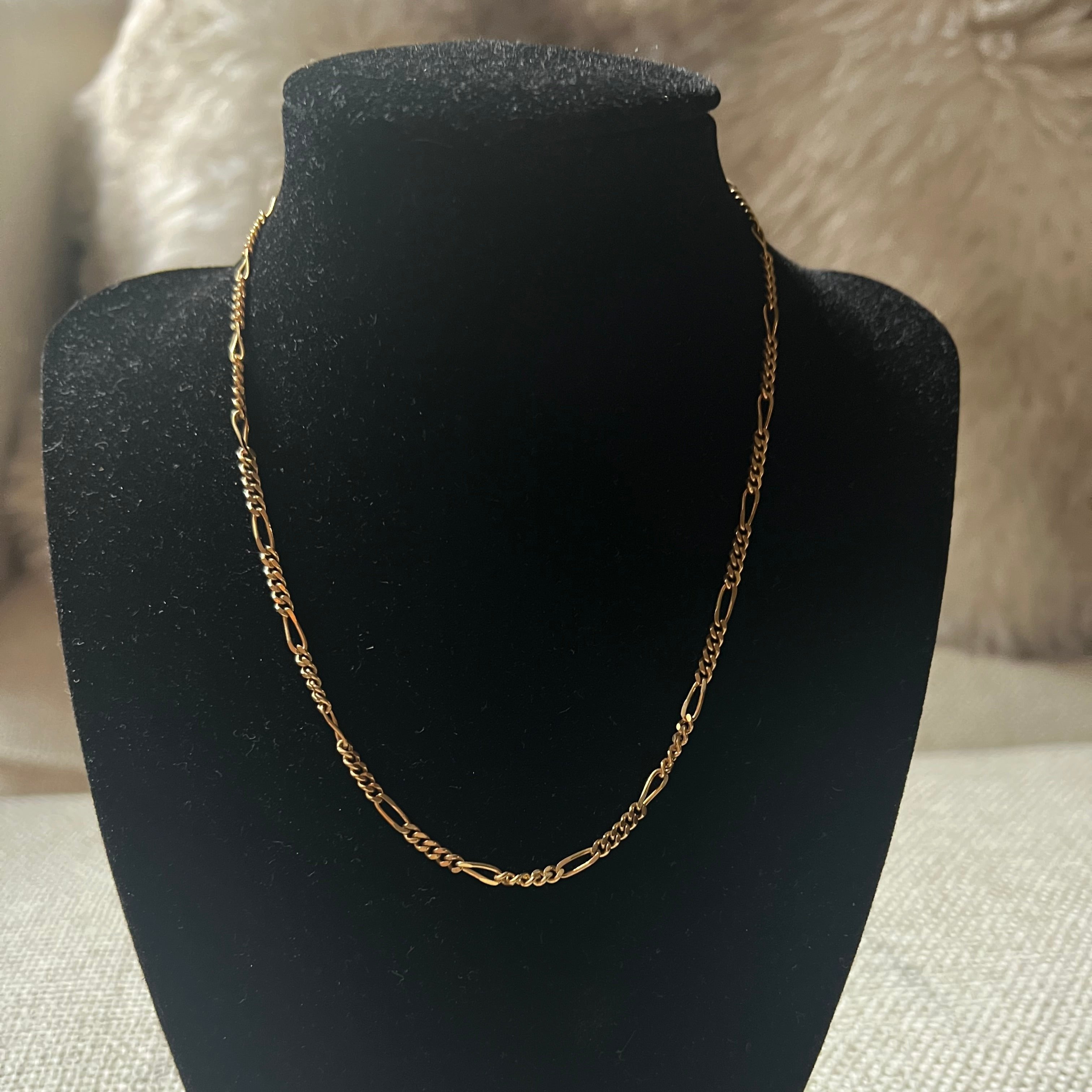Christian Dior Vintage Gold plated figaro Chain Necklace