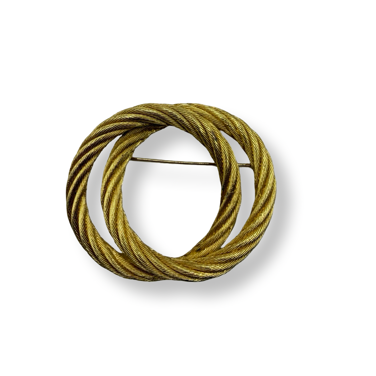Dior Vintage Twisted Rope Entwined Brooch authentic gold plated