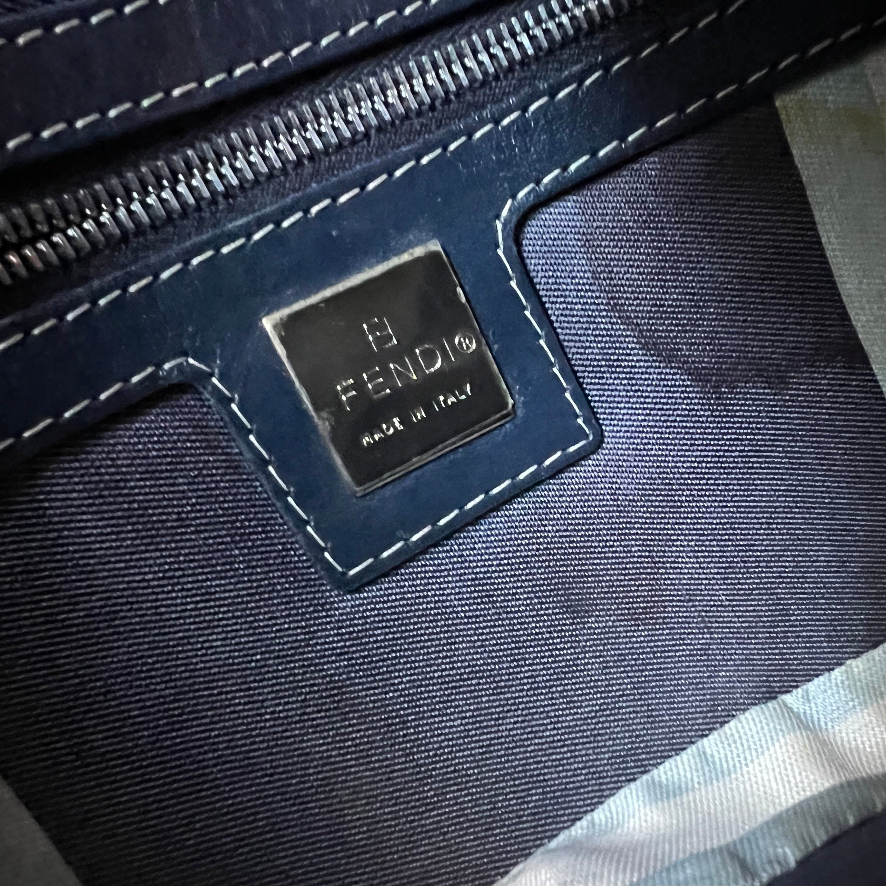 Fendi Baguette 2010s shoulder bag blue denim enamel swirl