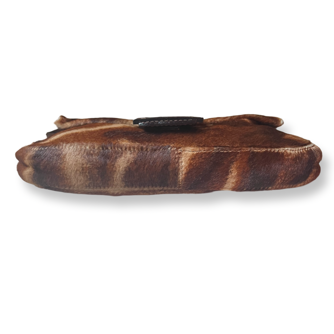 Animal hide print pony hair fendi baguette original collection 
