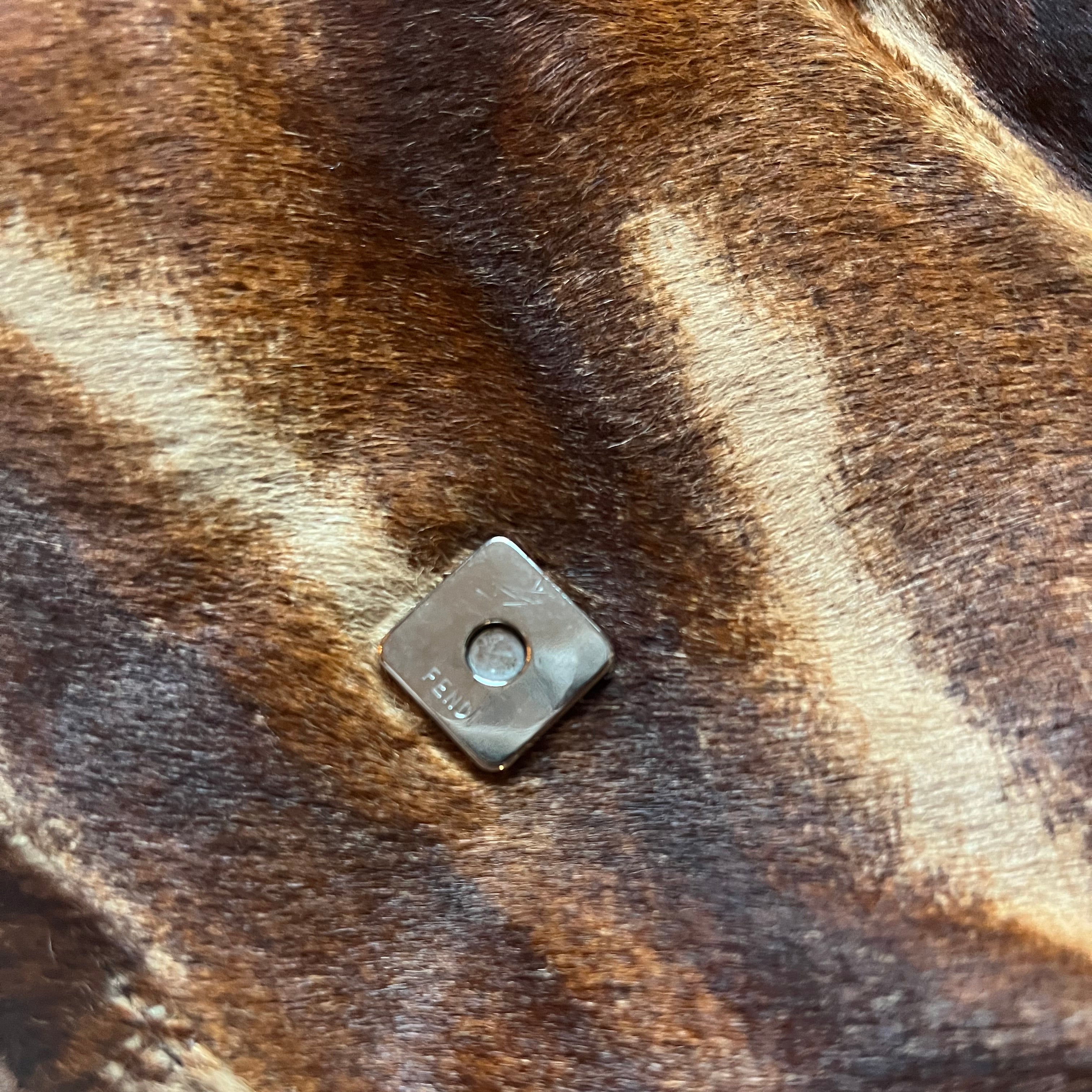 Fendi Baguette retro calf hair animal print brown