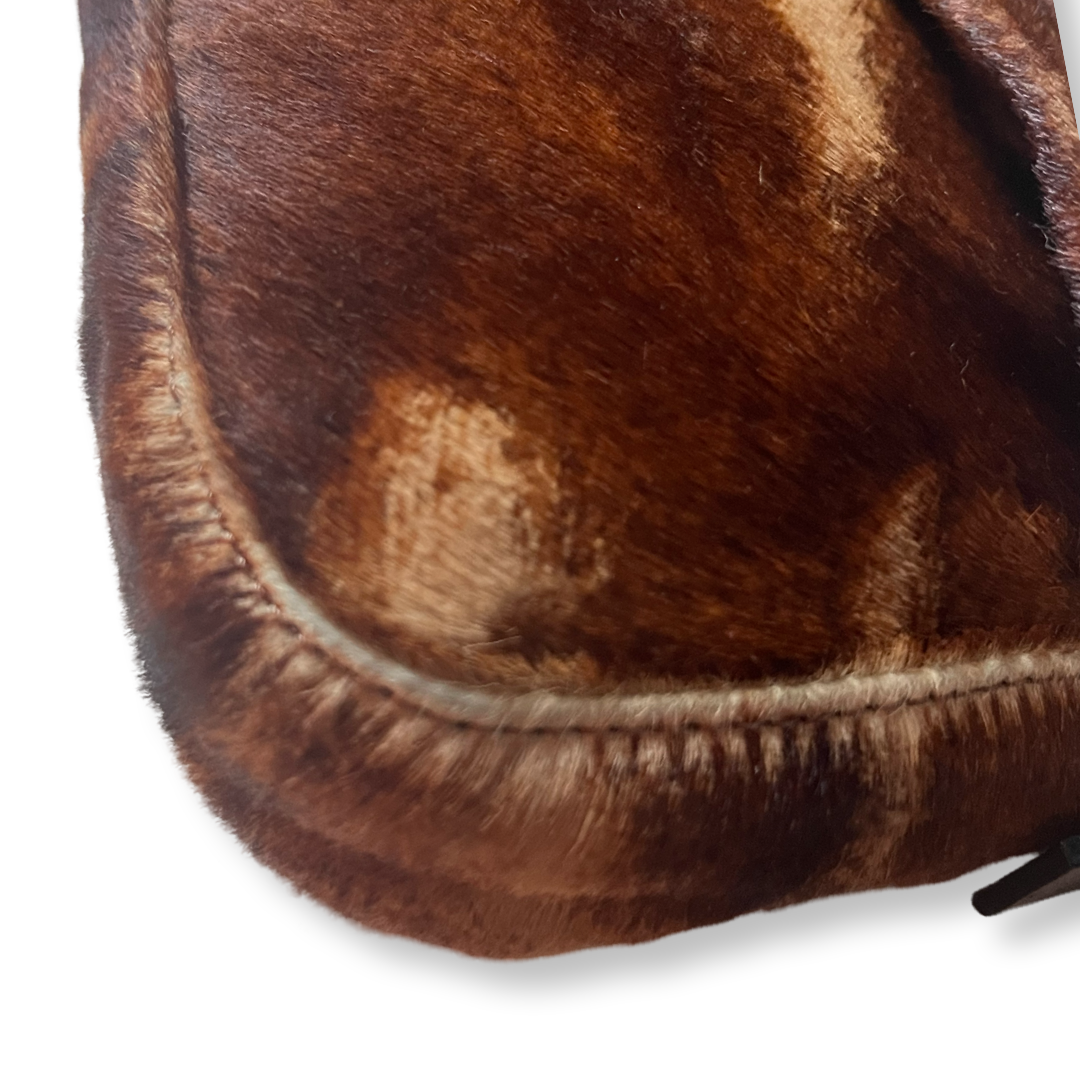 Fendi Baguette Calf Hair and Brown Leather