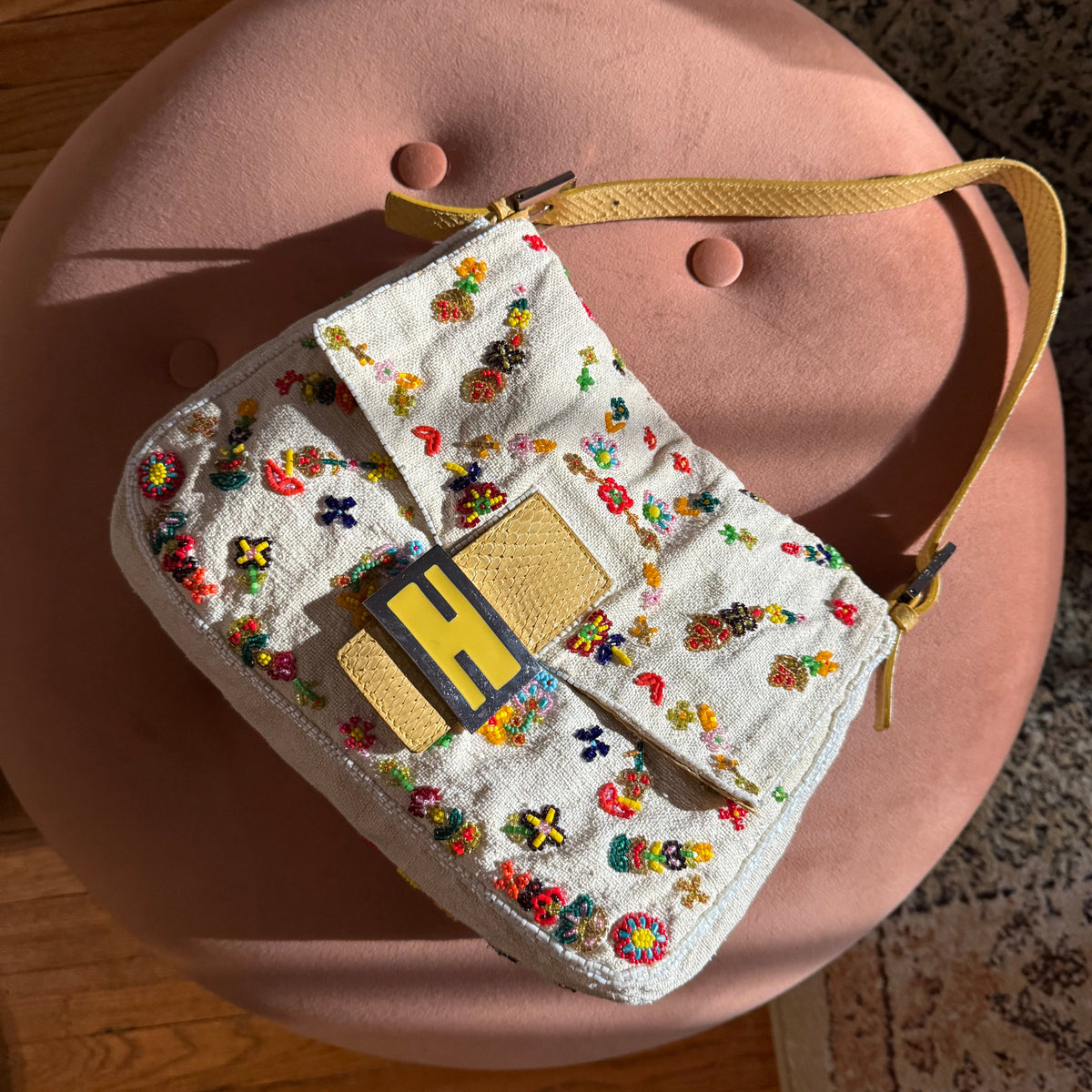 Fendi Python Beaded Mama Baguette