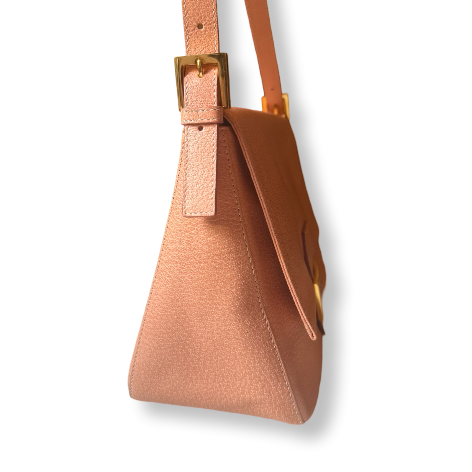 Fendi pink leather mama baguette gold hardware
