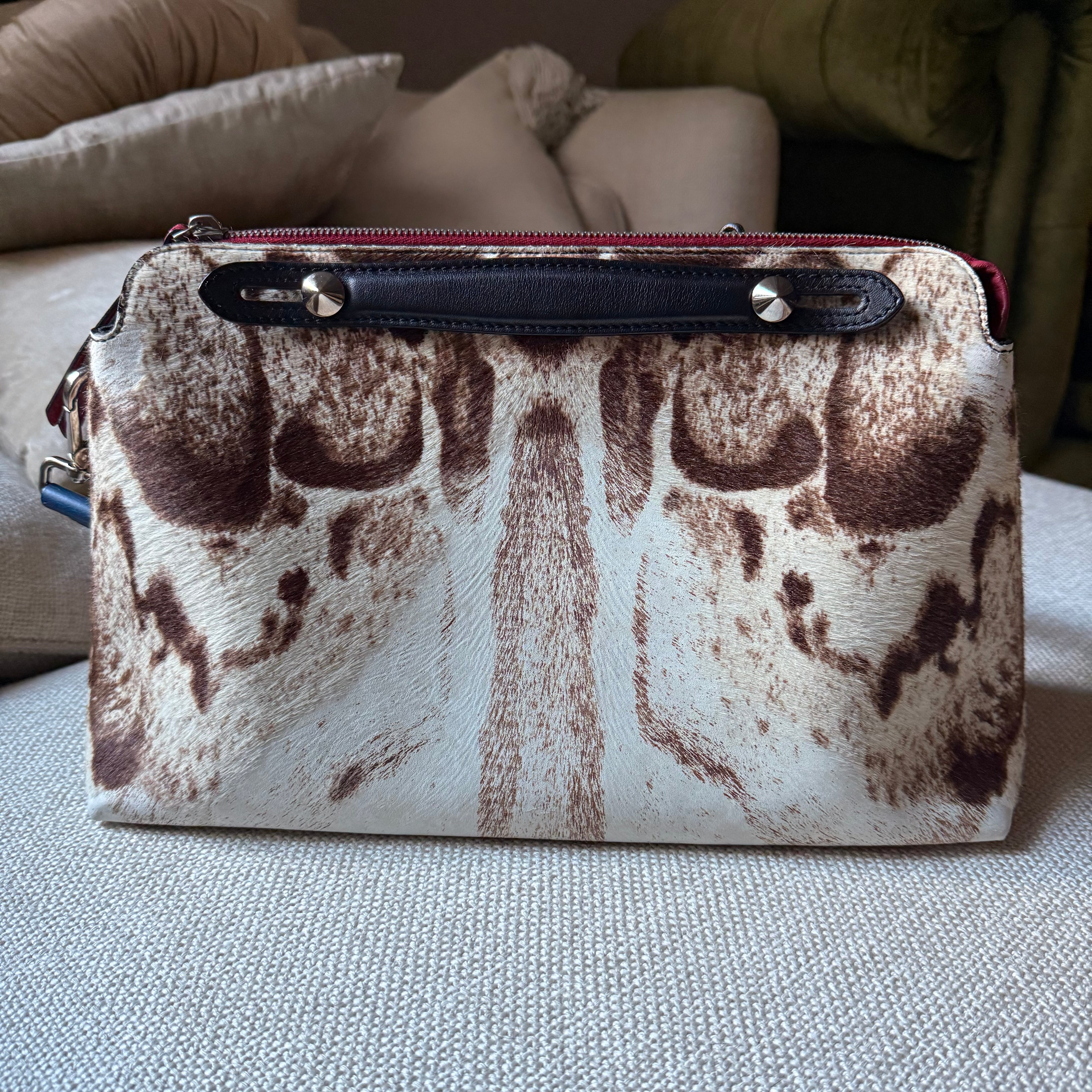 Fendi Ponyhair By the Way animal print two way bag authentic