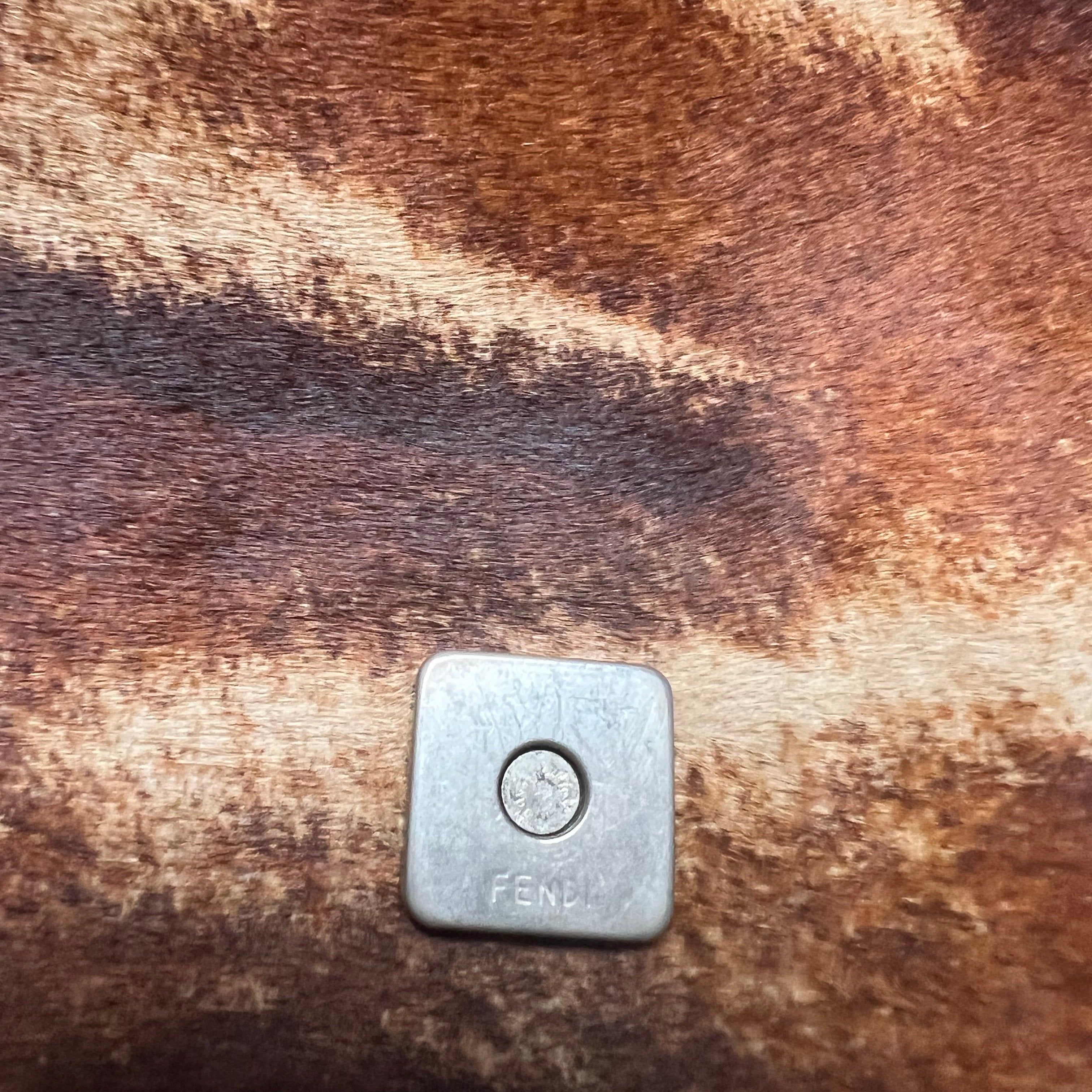 Fendi Calfhair Baguette Mama Size Brown animal print leather