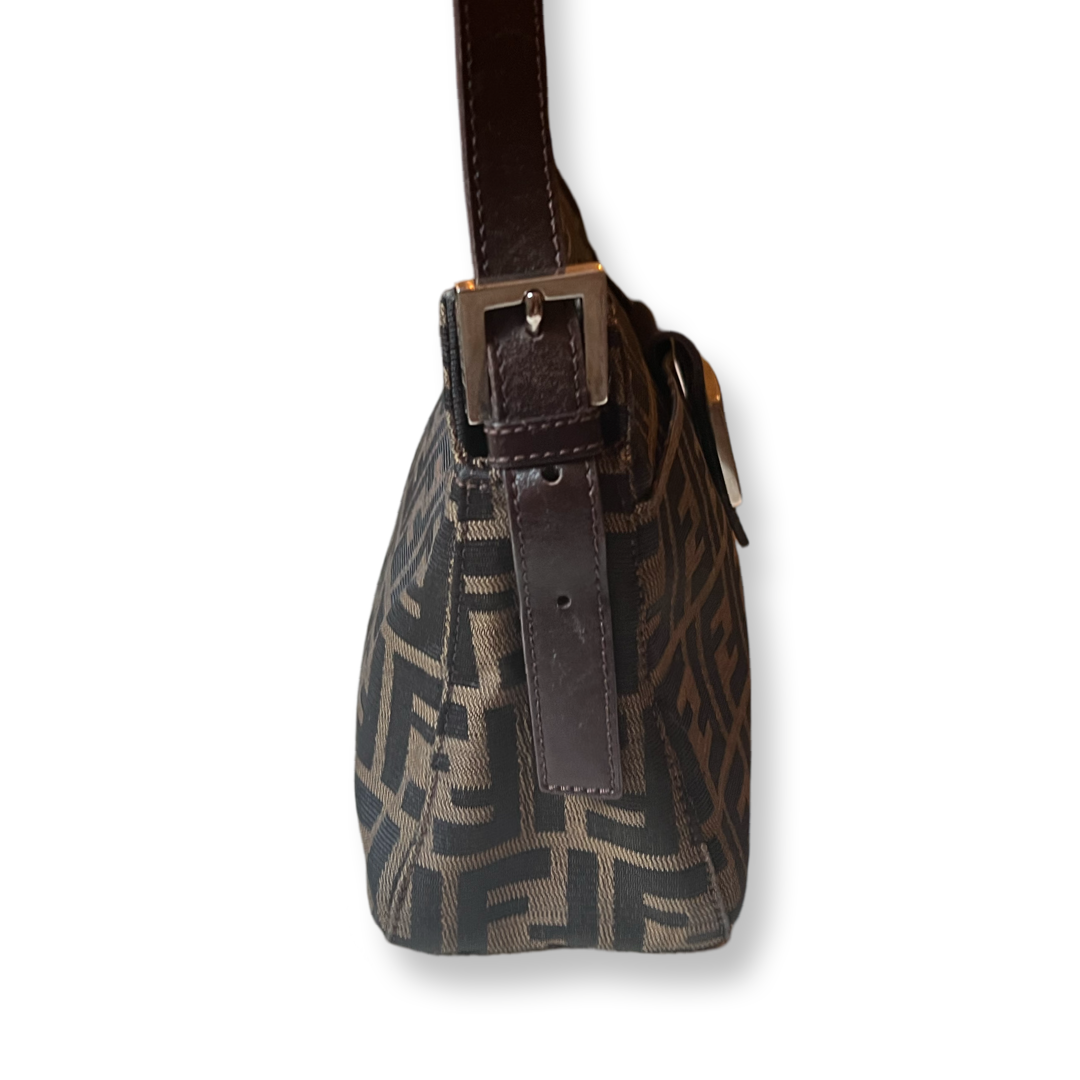 Fendi vintage baguette style shoulder bag signature browns 