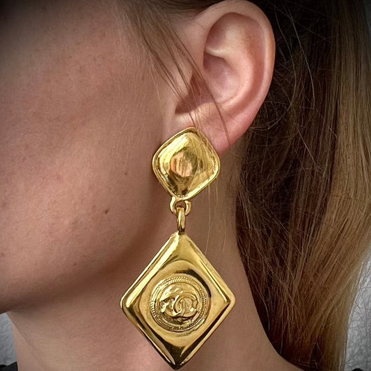 Chanel Vintage Rhombus Earrings