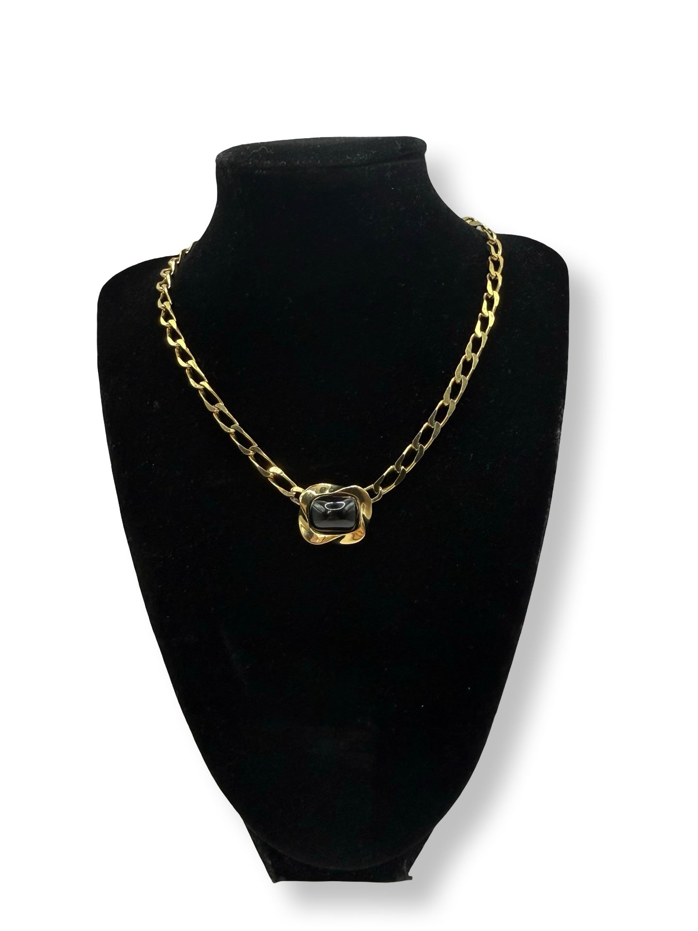 Givenchy Black Stone Pendant Chain