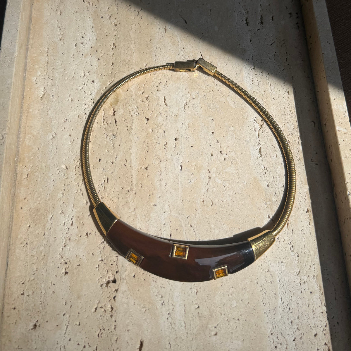 Givenchy Vintage Enamel & Crystal Choker