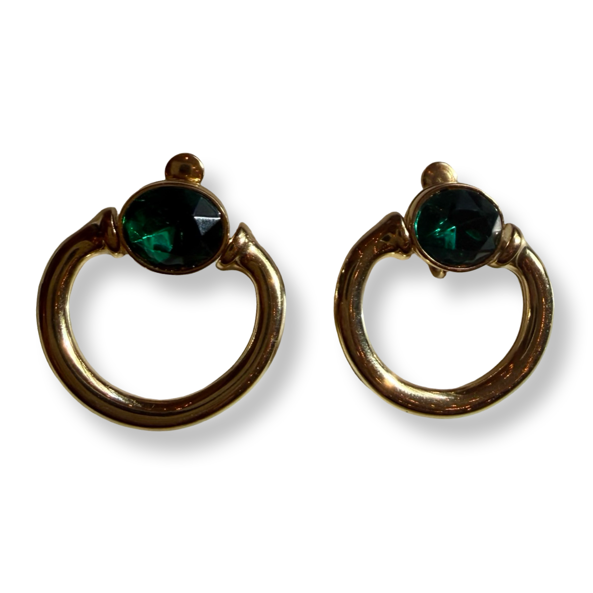 Givenchy Vintage Green Cabochon Earrings