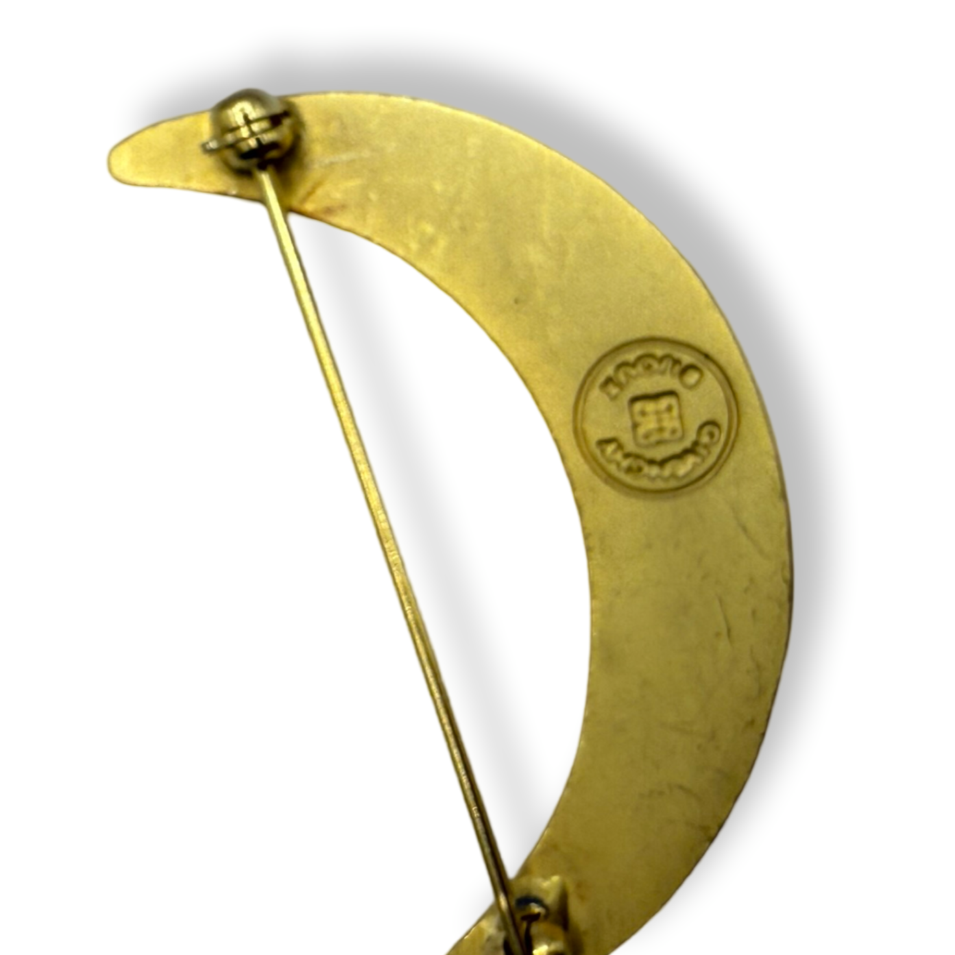 Givenchy Vintage Moon Brooch Pin Gold Authentic 