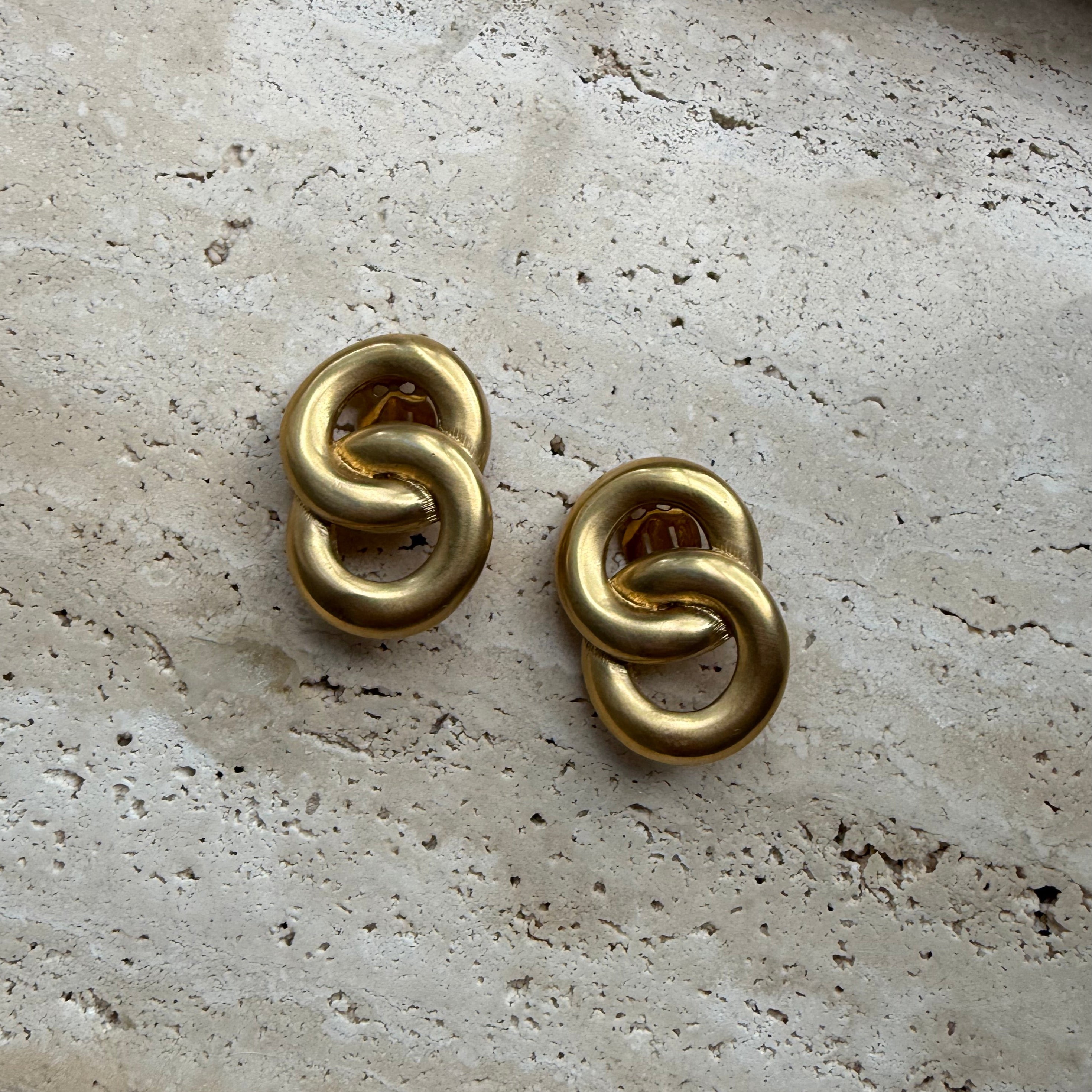 Givenchy Vintage Oversized Double Circle Earrings authentic gold plated
