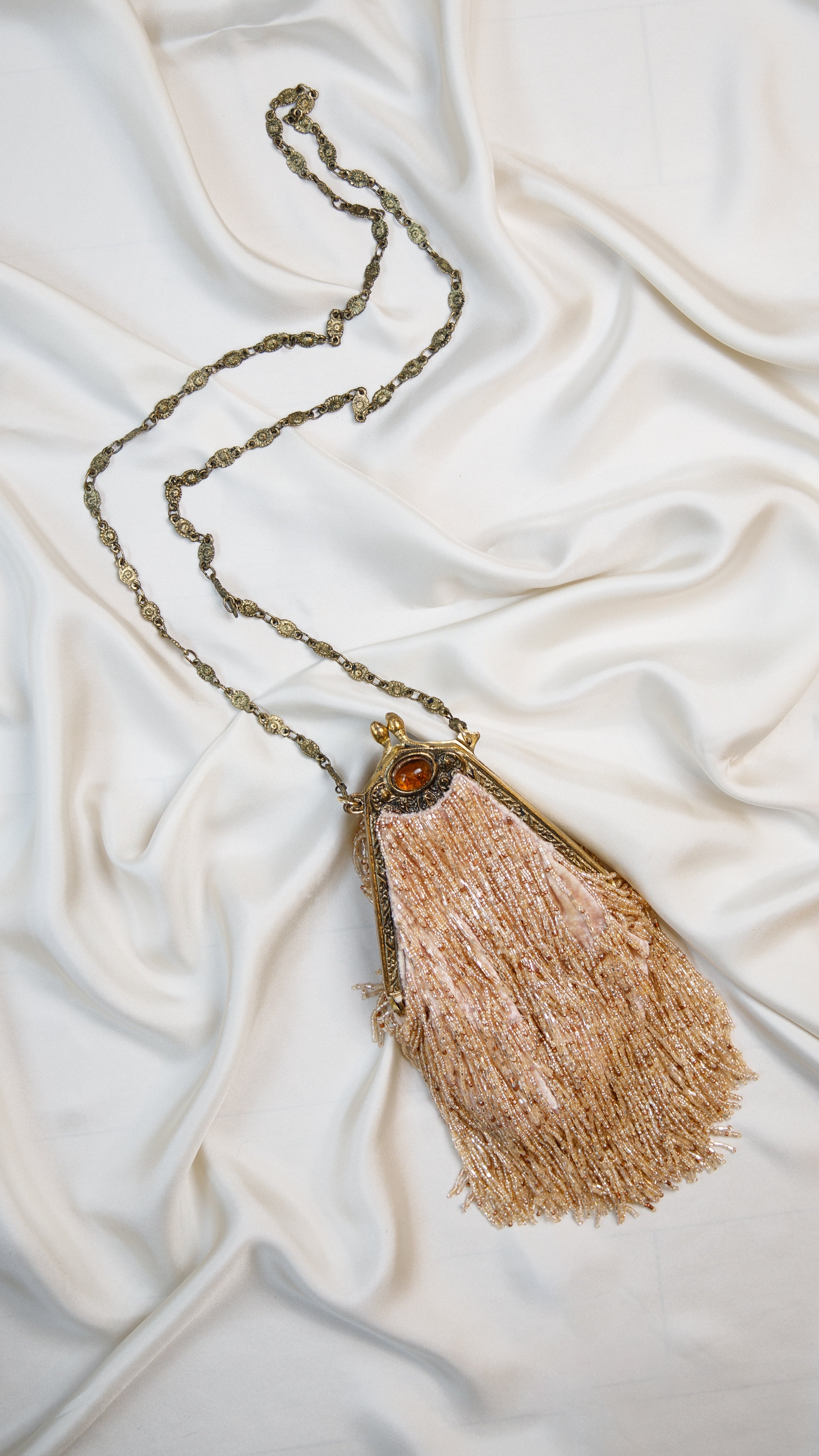 Hand made vintage inspired one of a kind fully beaded fringe evening bag Island to East Side X the Vintage New Yorker