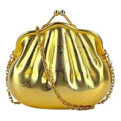 Gucci Rare Vintage Golden hard case miniature clutch 80s