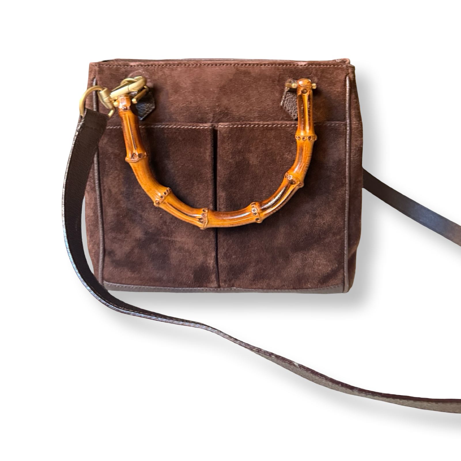 Gucci Diana Suede Mini Bamboo Tote