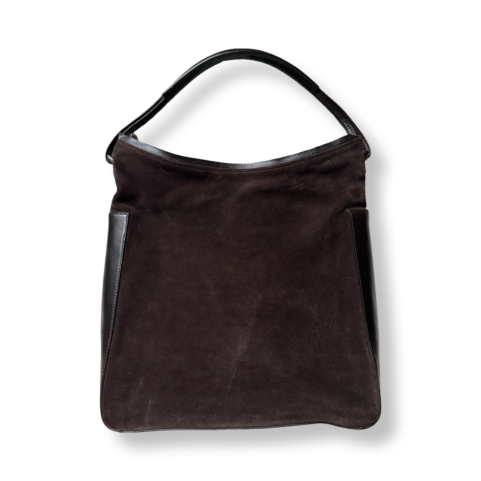 Gucci authentic vintage shoulder bag tom ford era gucci chocolate brown suede brown 