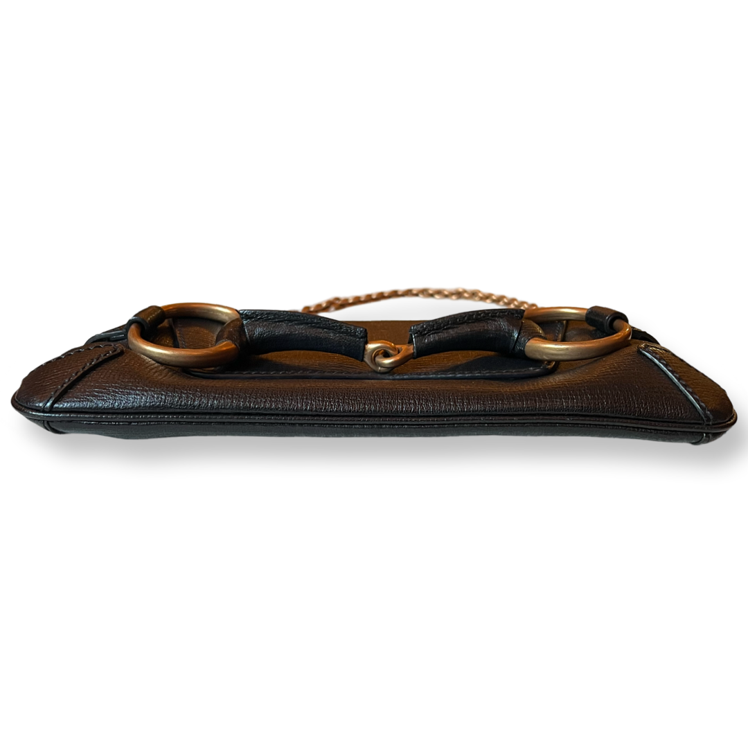 Gucci classic signature hardware bag black clutch 
