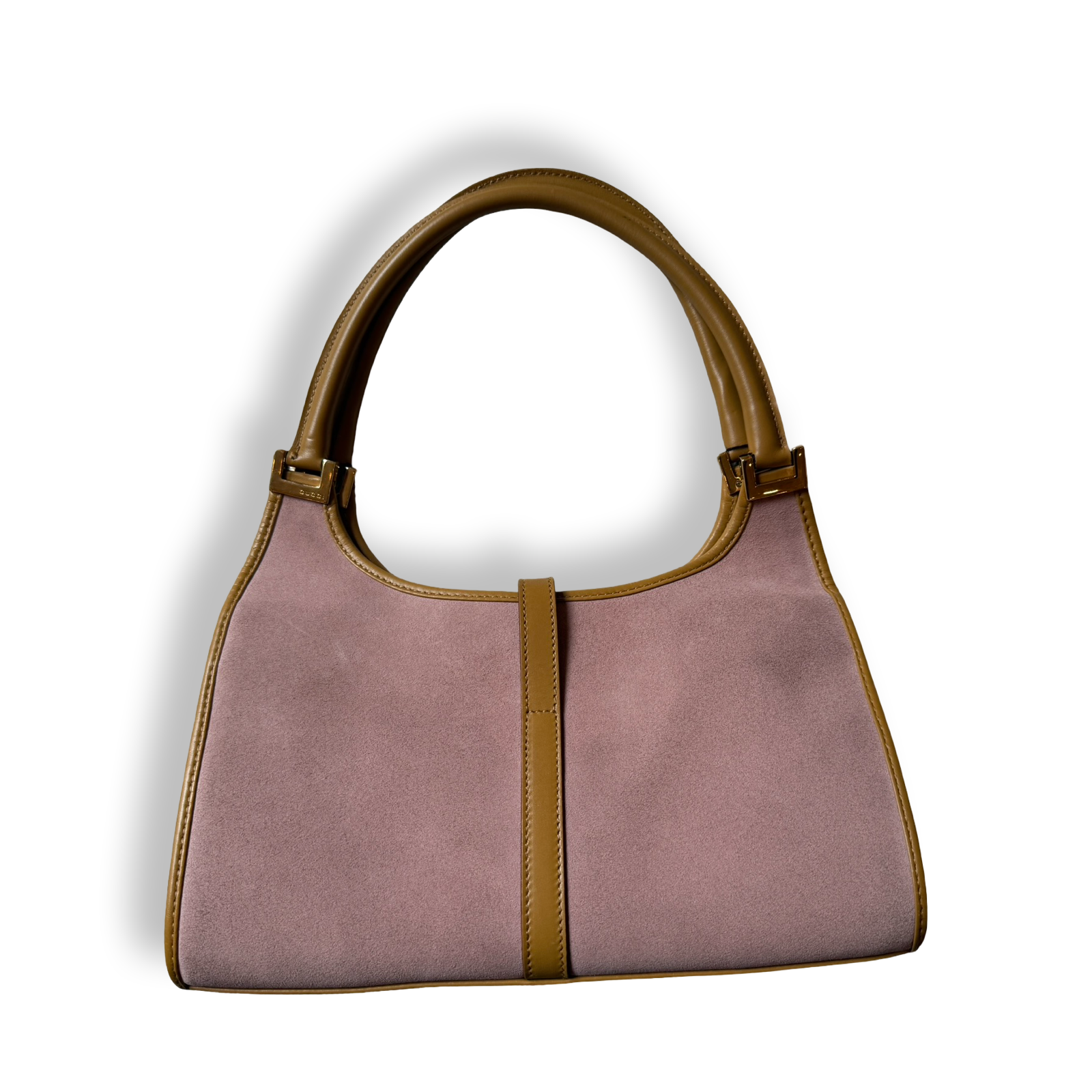 Gucci vintage jackie bardot hobo bag small in pink suede authentic 