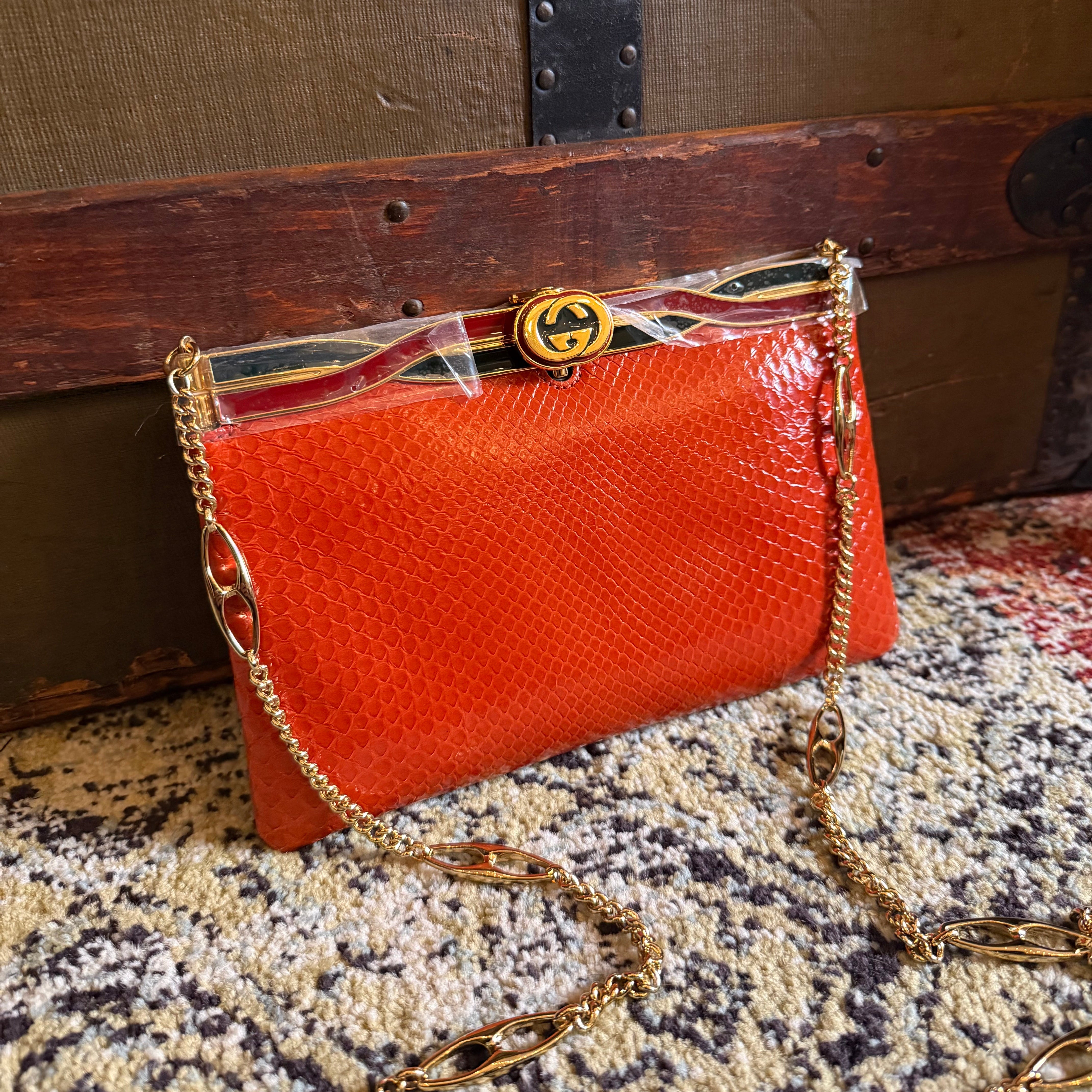 Gucci Broadway Python Evening Clutch