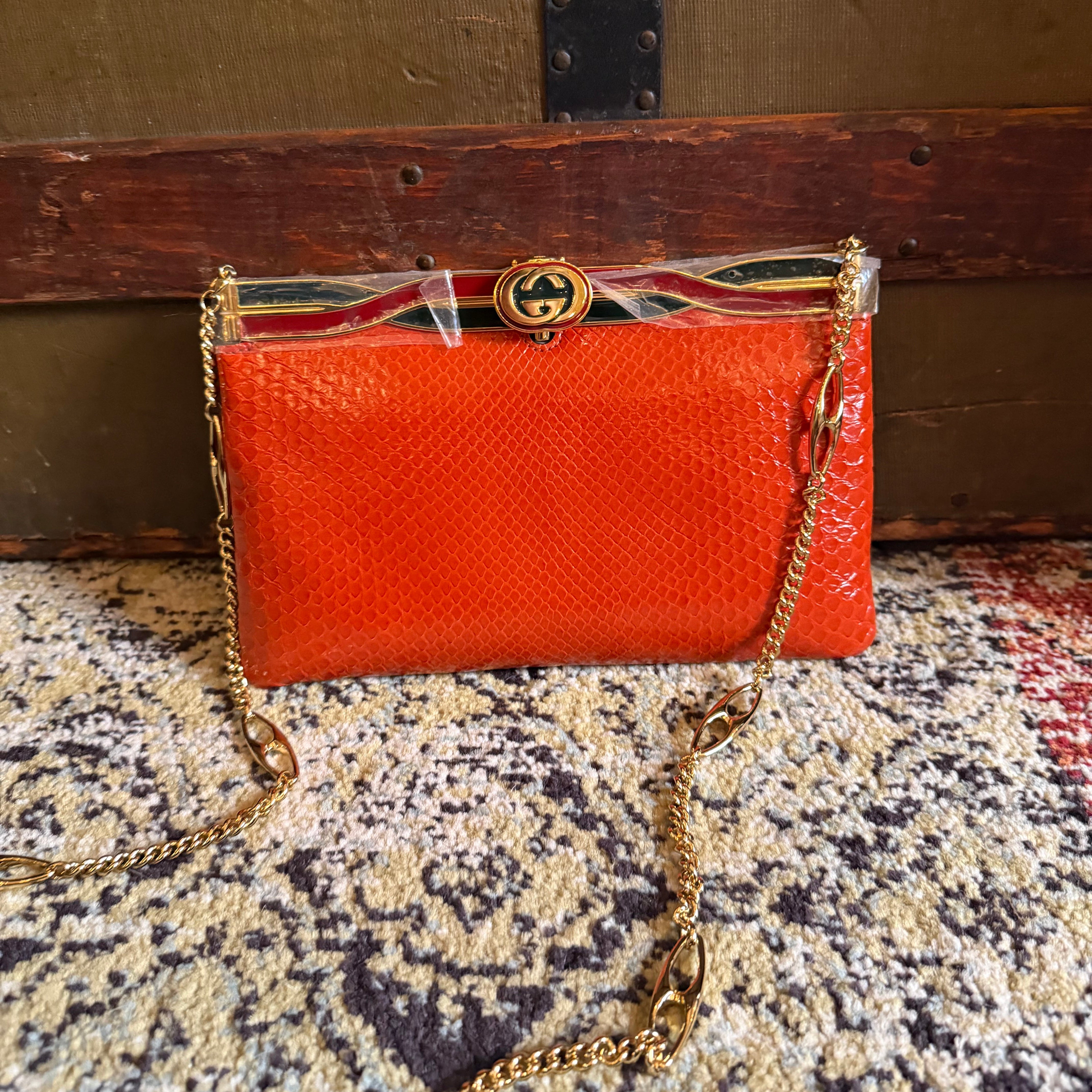 Gucci Broadway Python Evening Clutch
