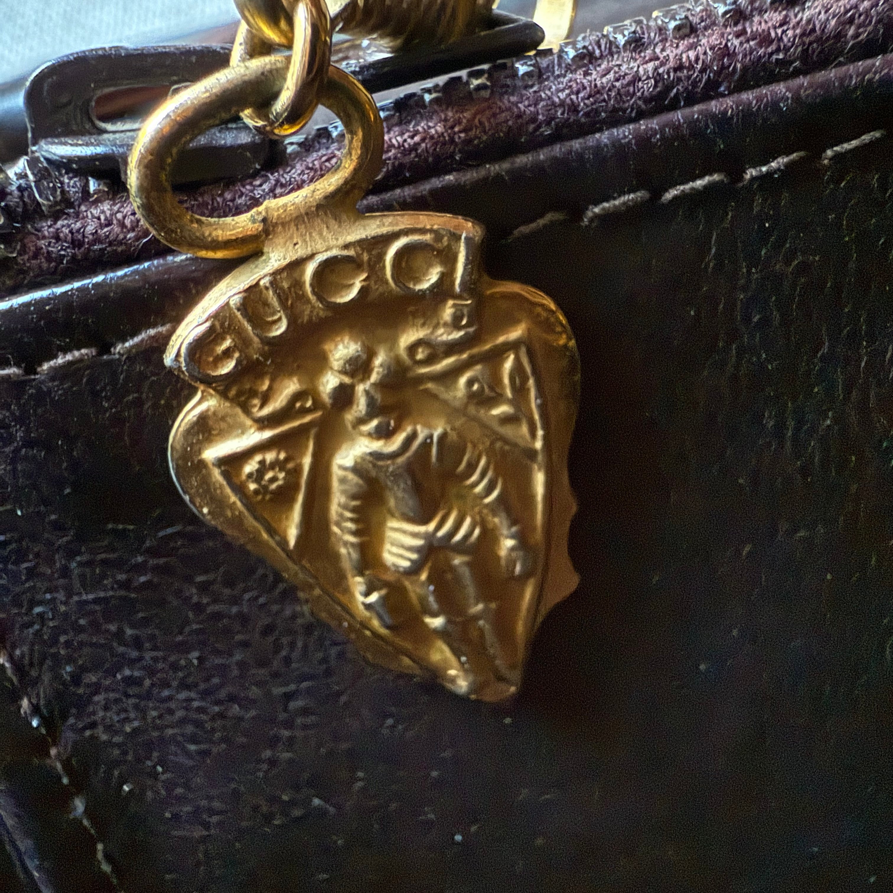 Gucci Vintage Brown Suede Shoulder Bag