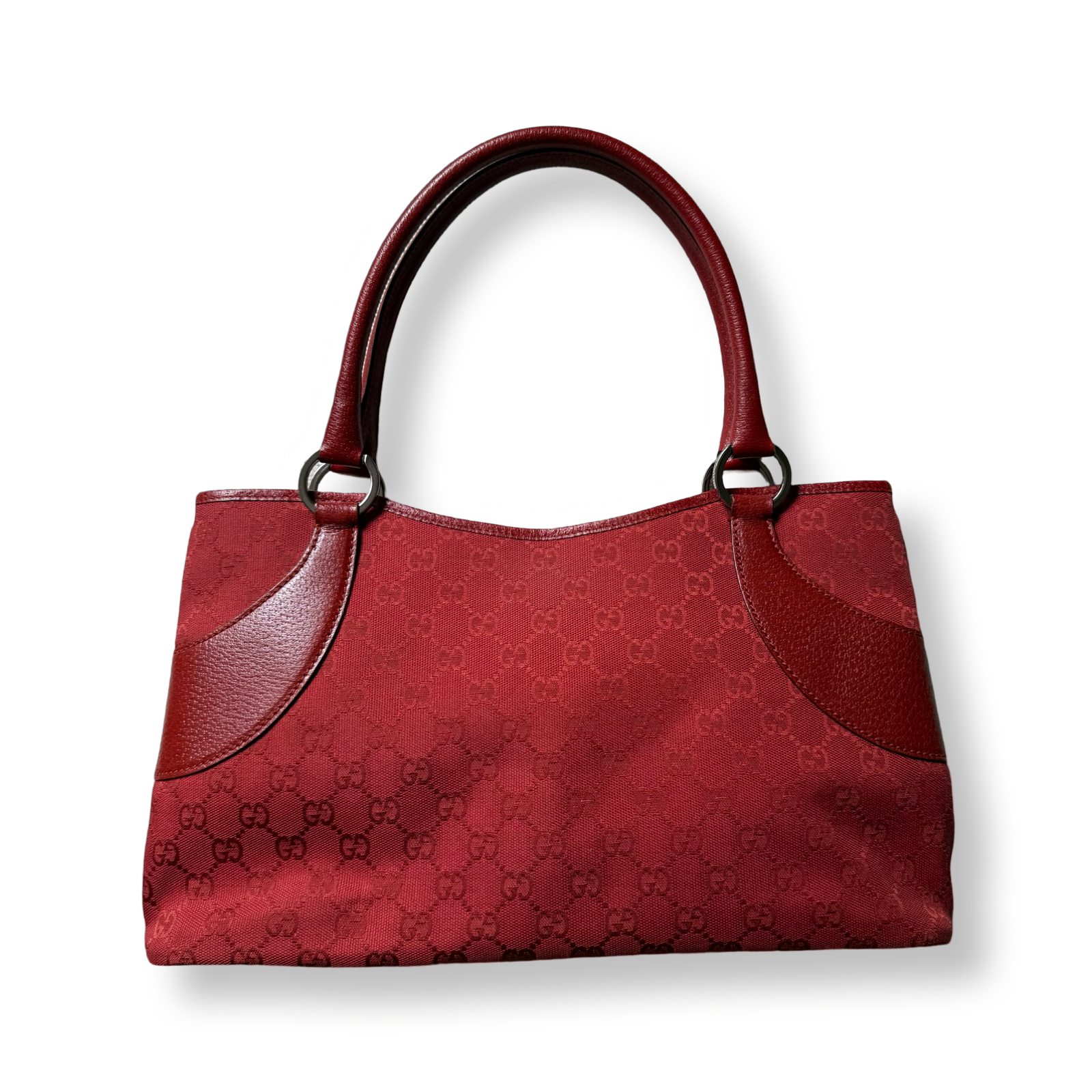 Gucci authentic Red GG Mini Tote Shoulder leather and canvas
