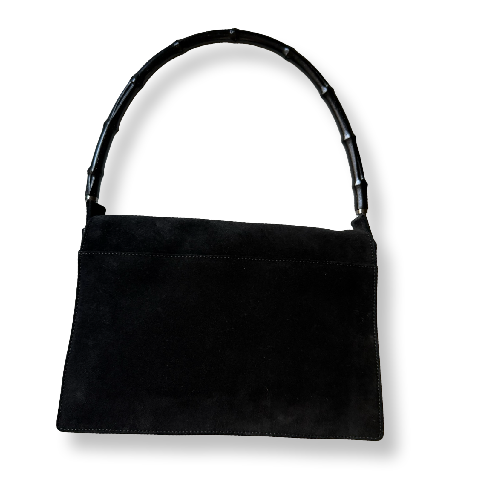 Black handbag with bamboo authentic 90s gucci 