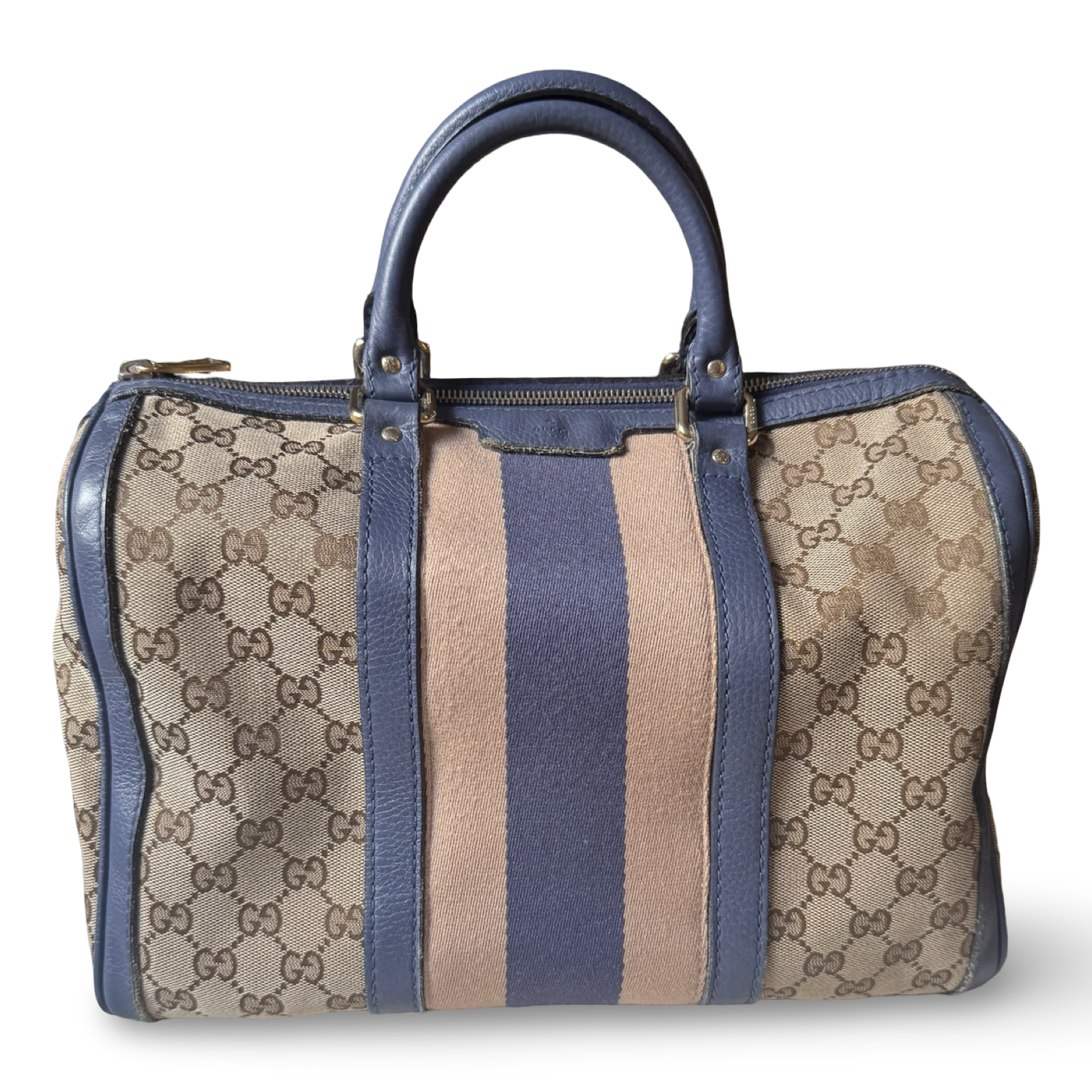 Gucci Web Boston Bag Medium Satchel