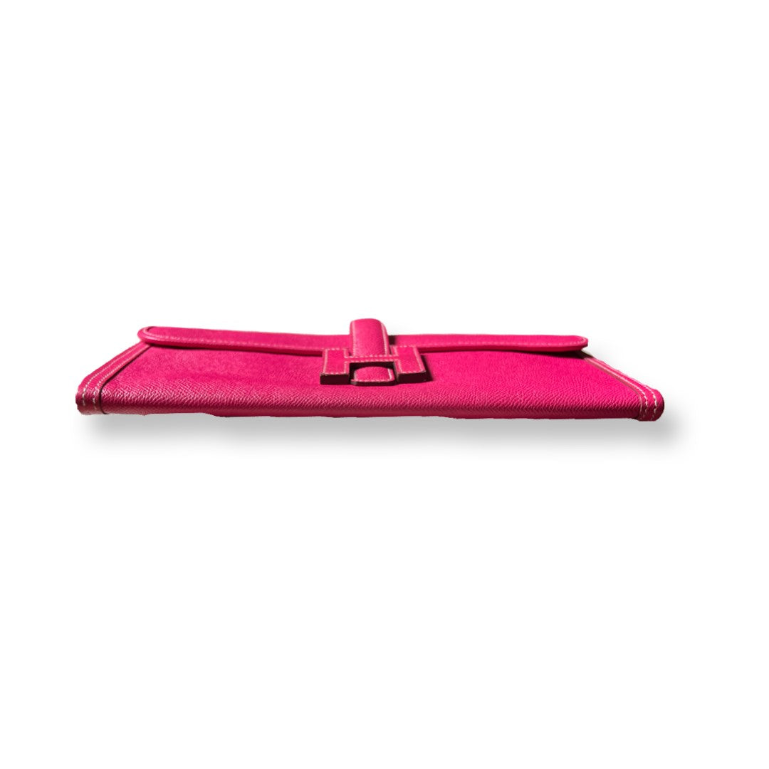 Jige Elan Clutch Hot Pink Pebble Leather