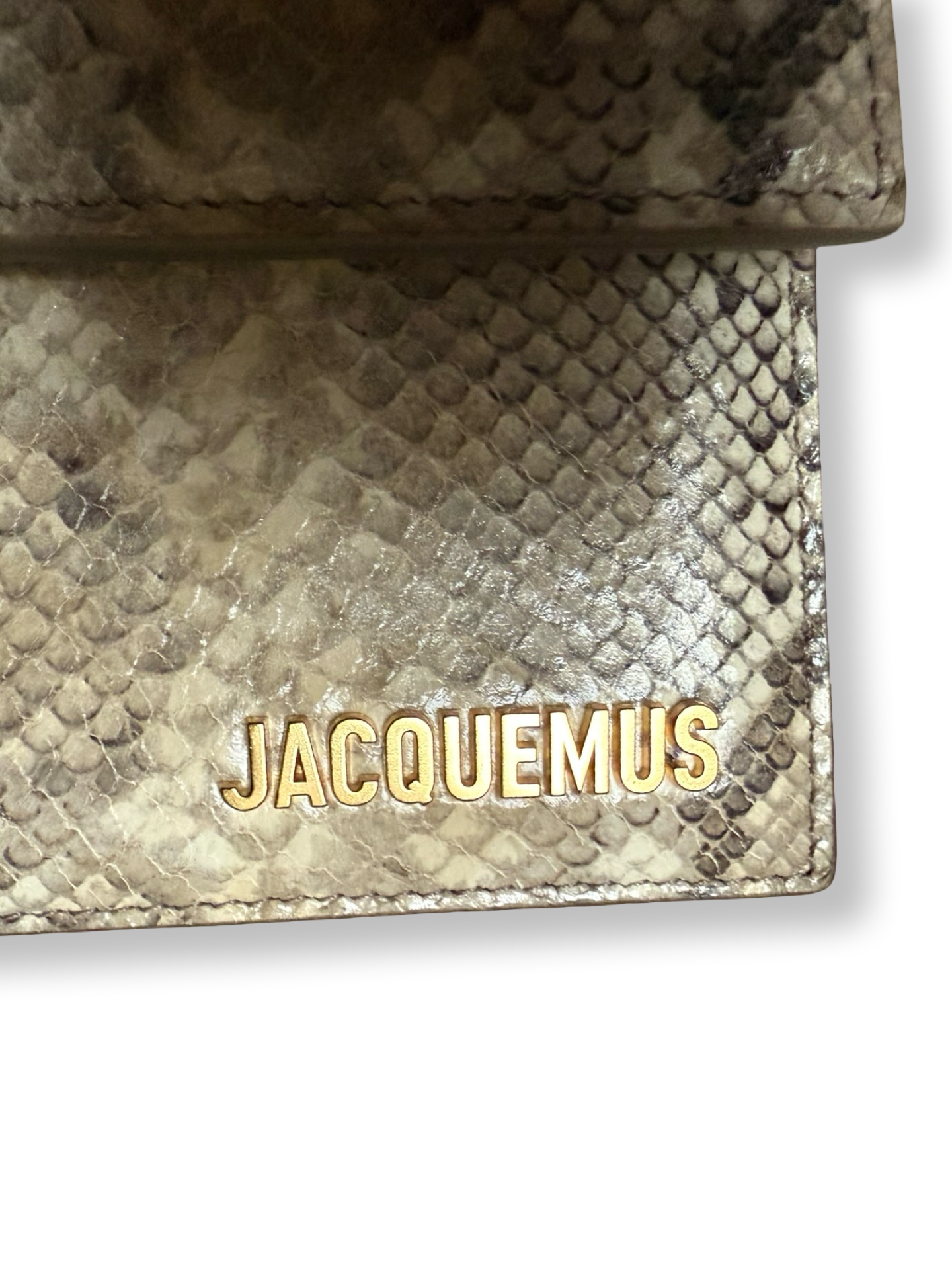 Jacquemus Le Grand Bambino Snake embossed leather ivory two way wear bag like new authentic