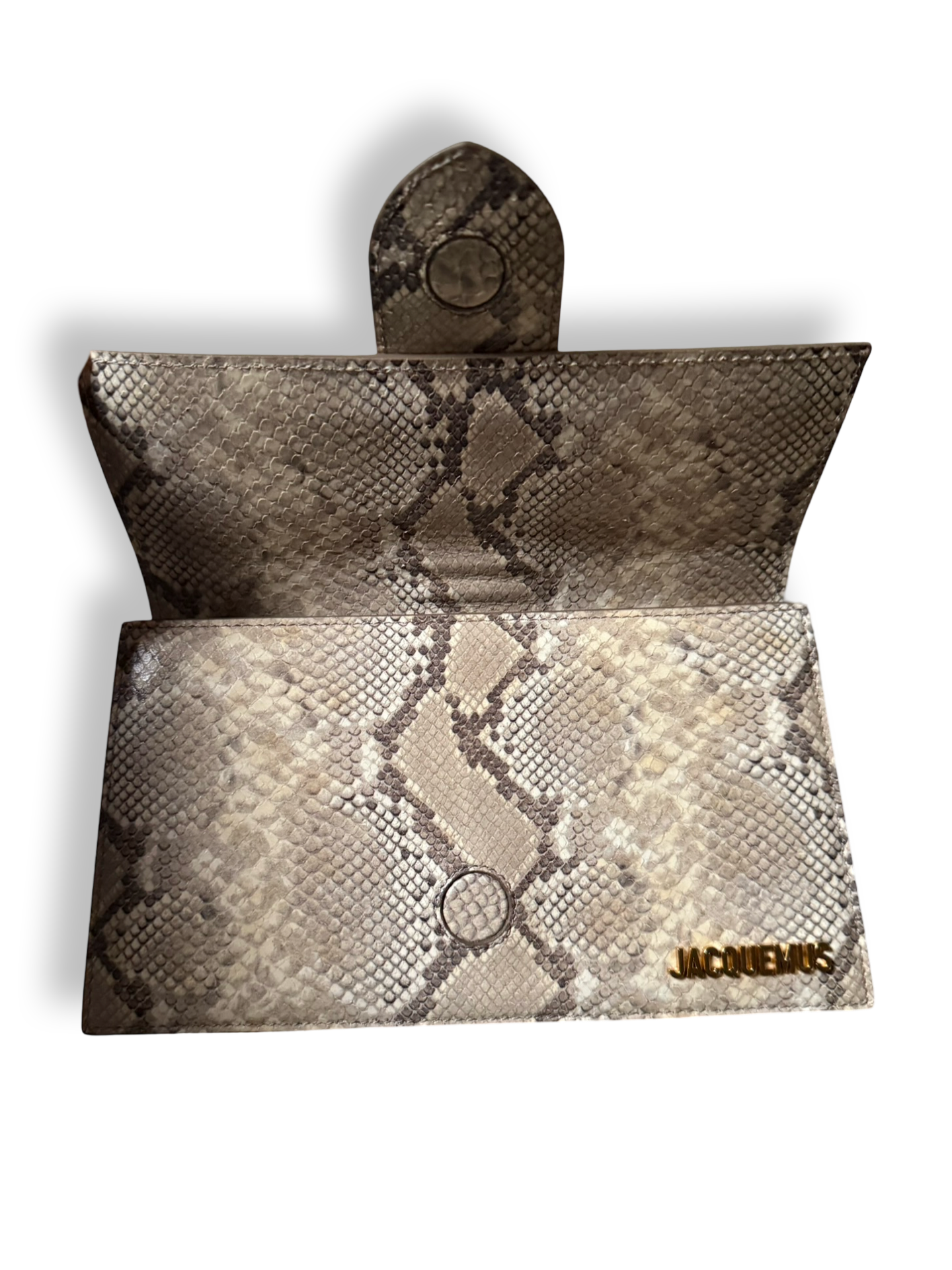 Jacquemus Le Grand Bambino Snake embossed leather ivory two way wear bag like new authentic