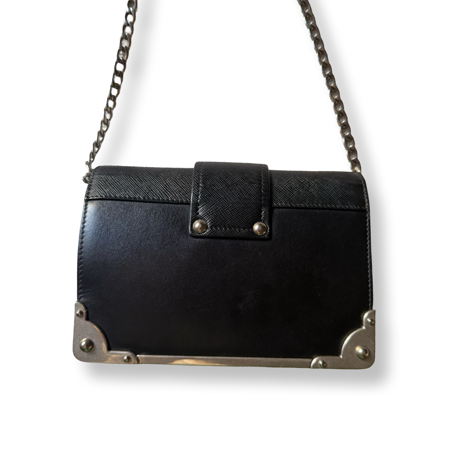 Prada Cahier Bag Astrology Edition black leather silver hardware authentic