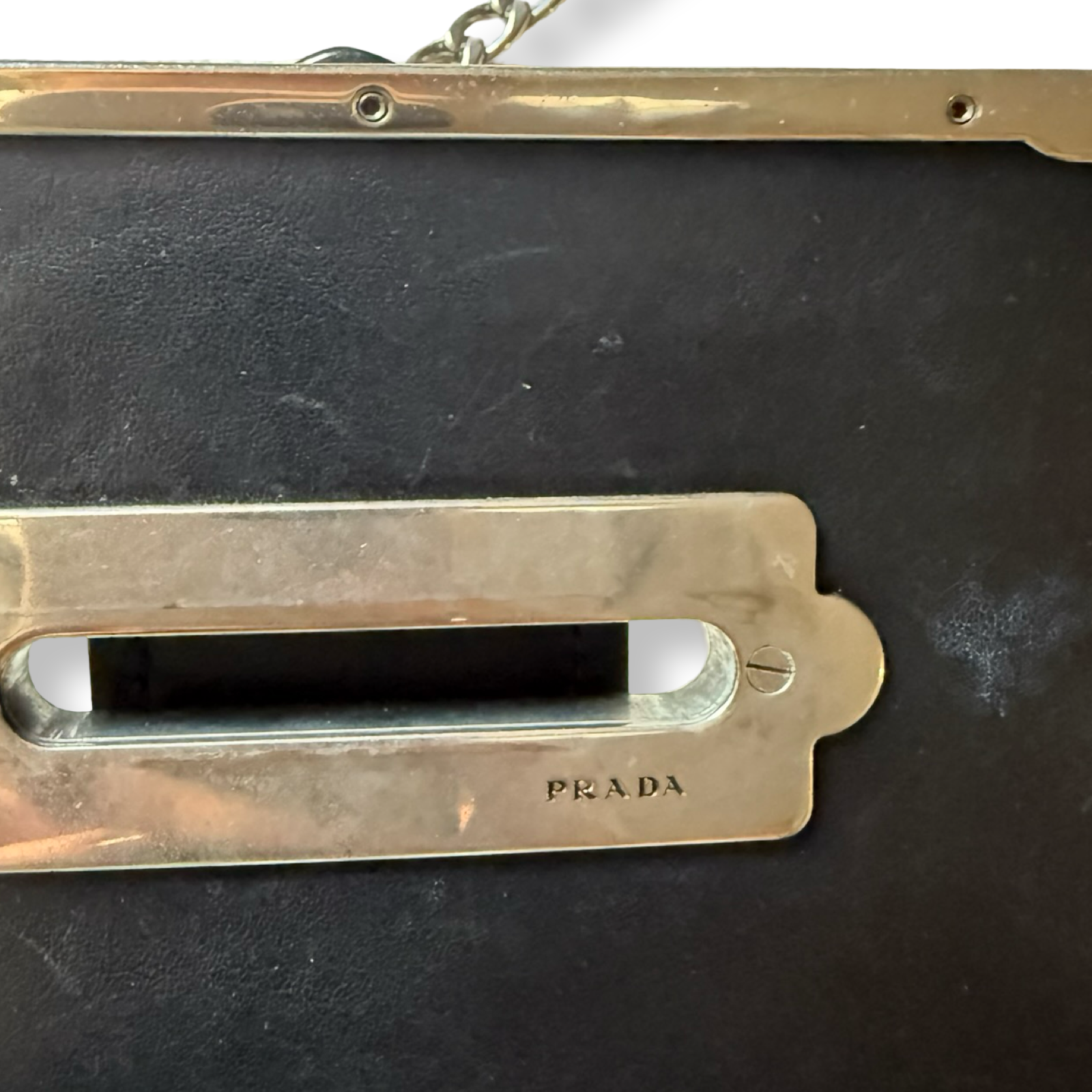 Prada Cahier Bag Astrology Edition black leather silver hardware authentic