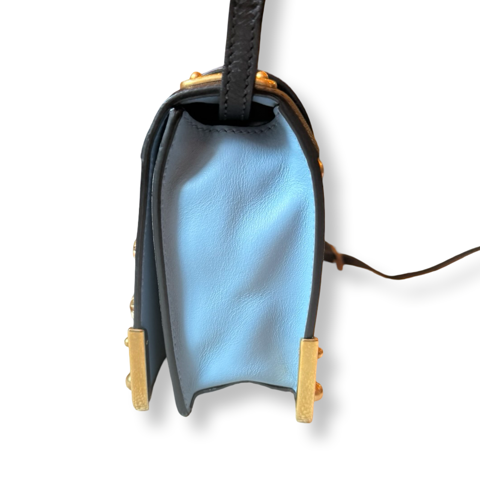 Prada Cahier Bag Astrology Edition Light Blue leather authentic gold hardware moon and stars versatile  bag