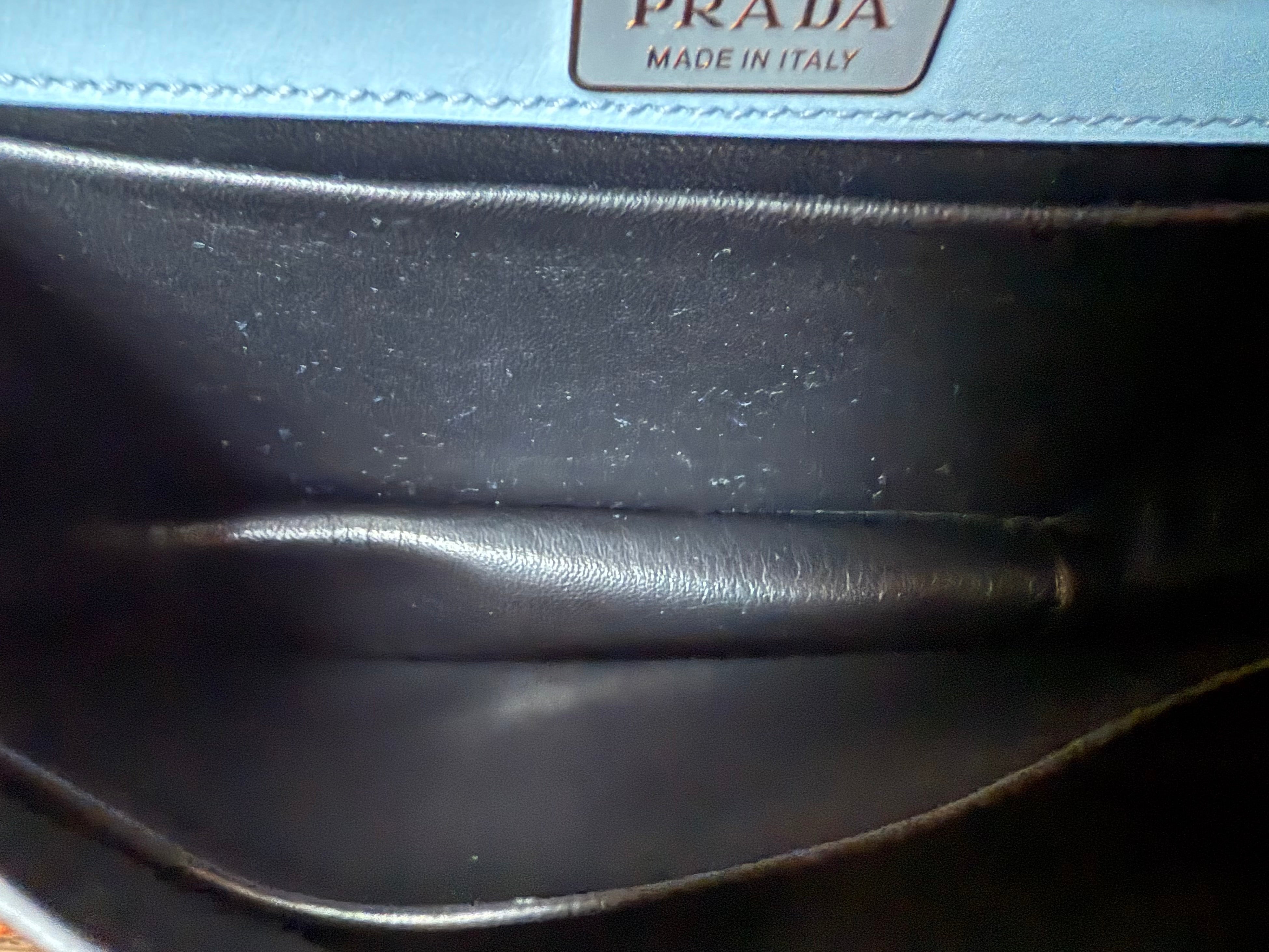 Prada Cahier Bag Astrology Edition Light Blue leather authentic gold hardware moon and stars versatile  bag