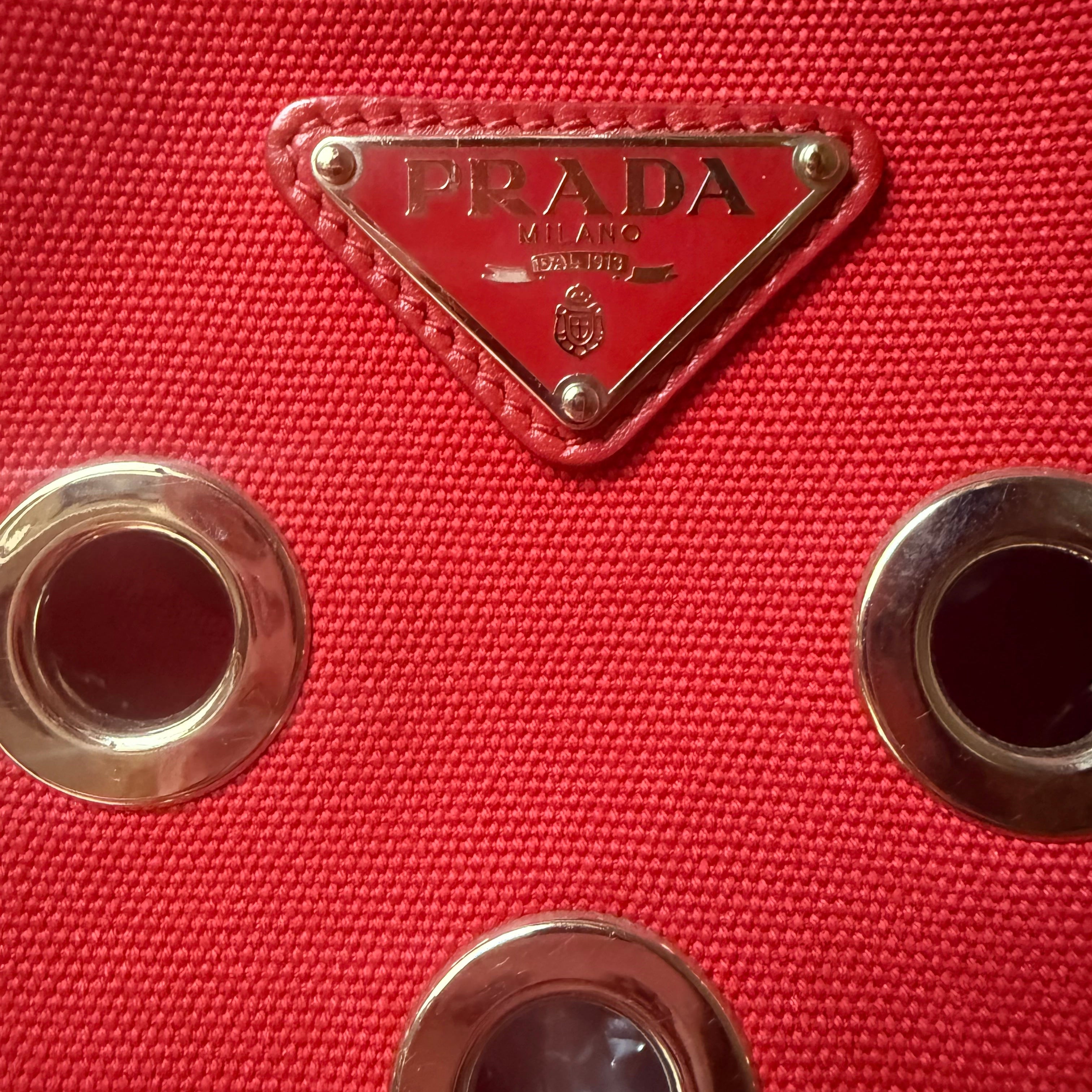 Prada Canapa Grommet Mini Tote