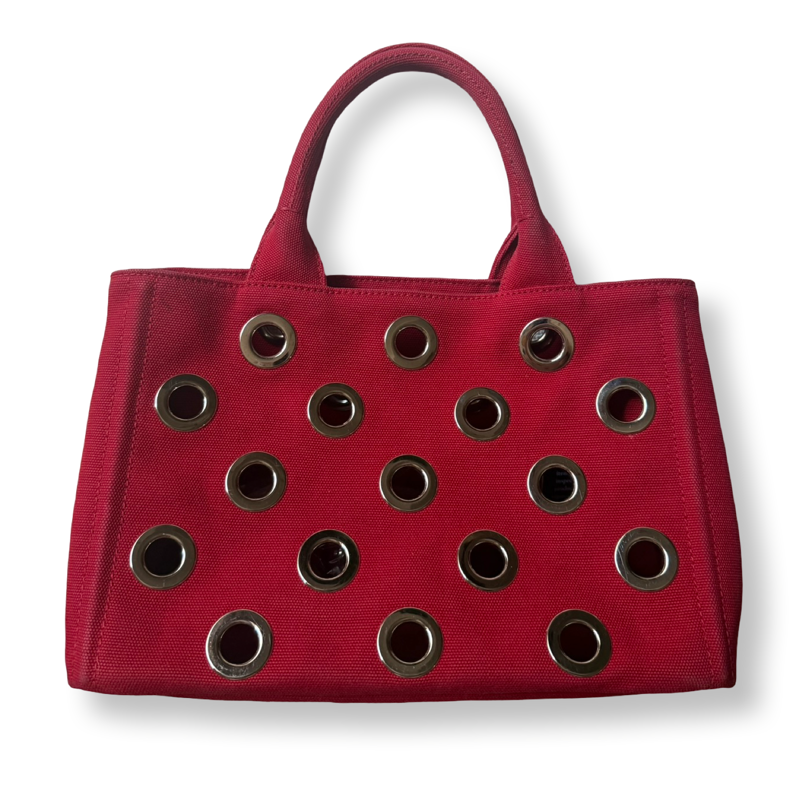 Prada Canapa Grommet Mini Tote