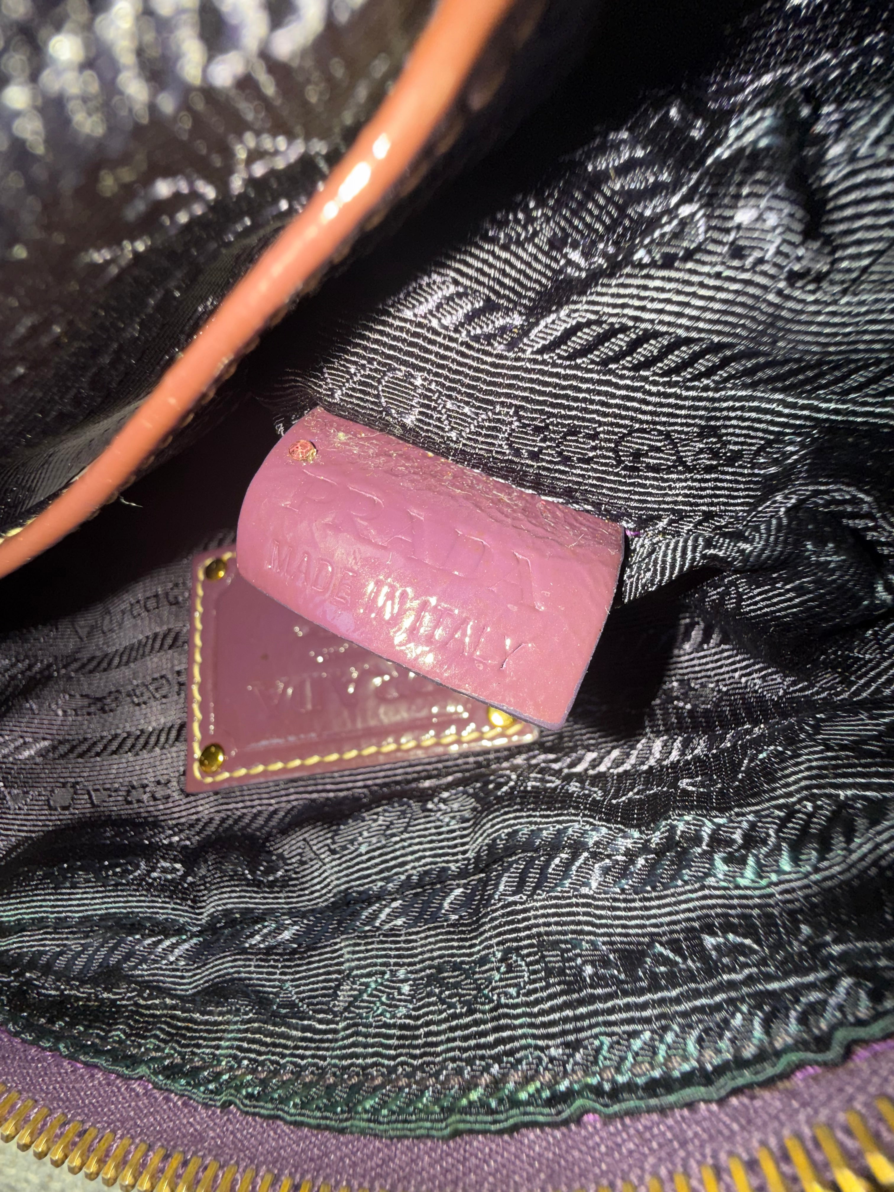 Prada y2k vintage 2000s purple camera bag 