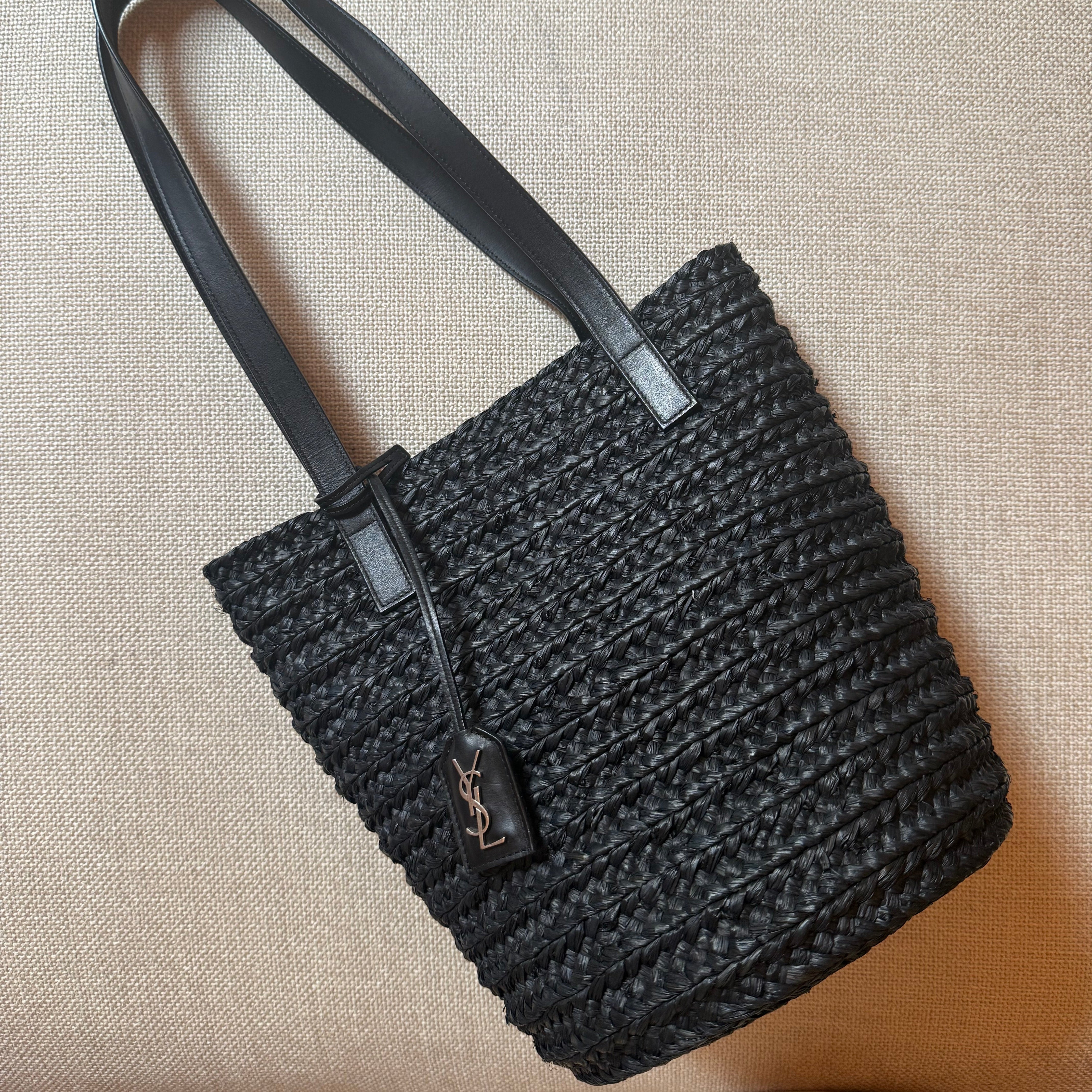 Saint Laurent Panier Raffia Bucket Tote