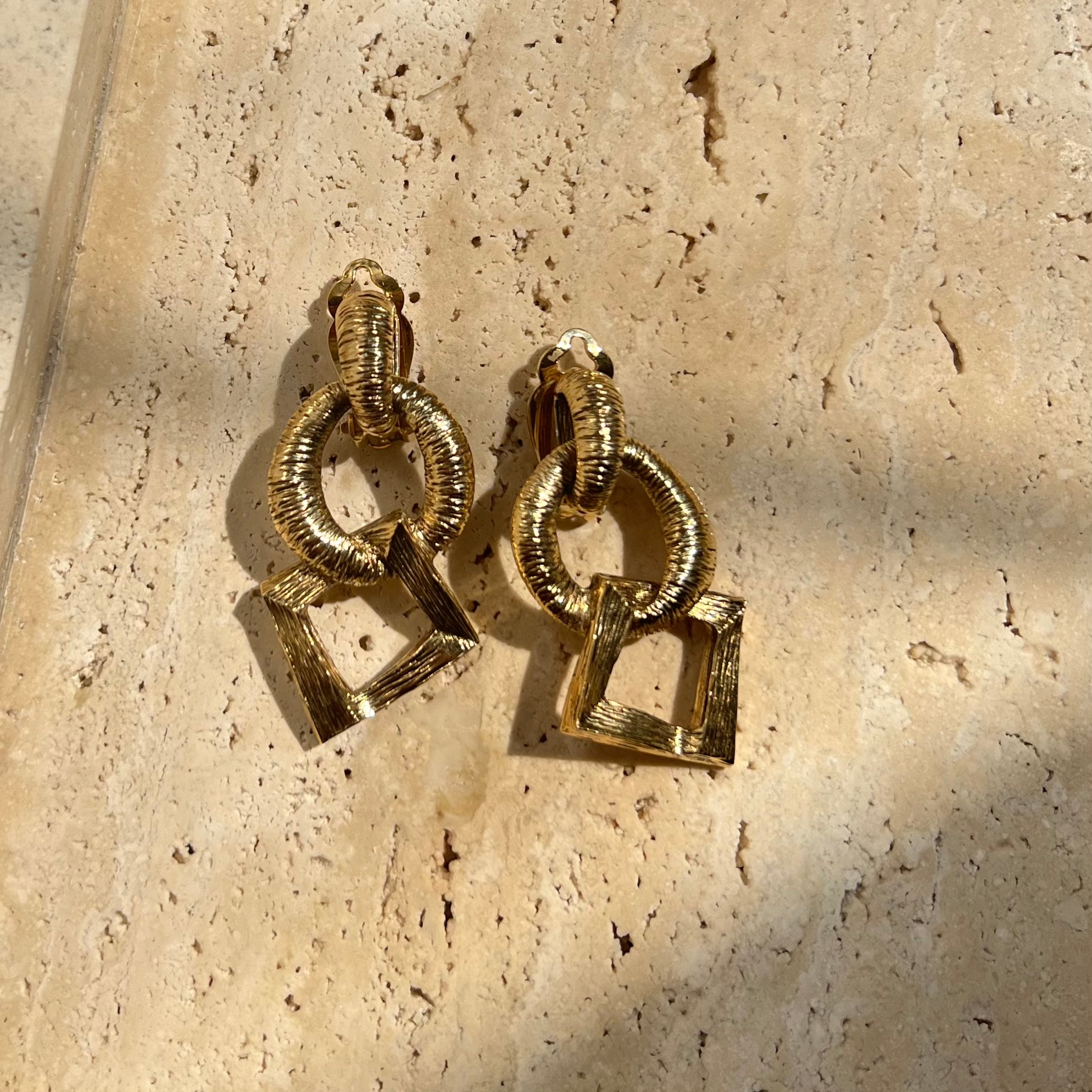 Saint Laurent Gold vintage 90s dangle earrings