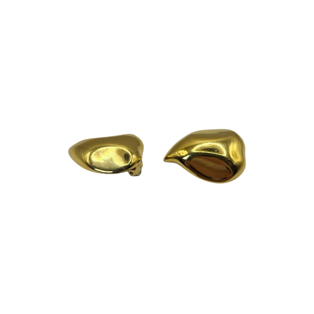 vintage saint laurent earrings melted gold