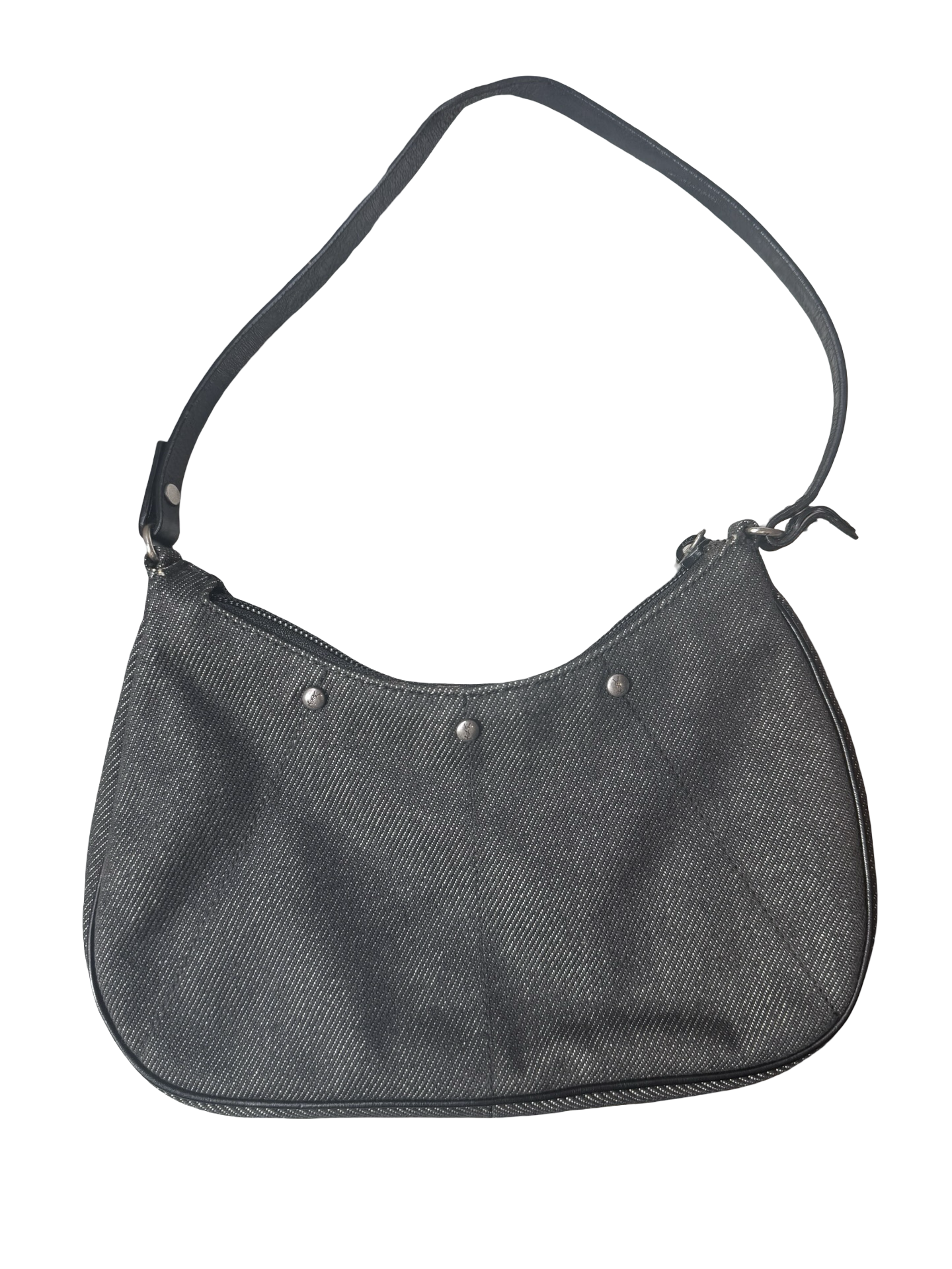YSL vintage Tom Ford era late 90s early 2000s black denim shoulder bag authentic Y2K 